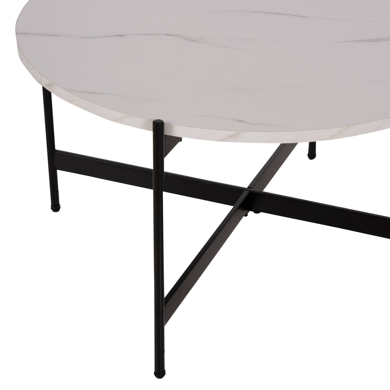 ΣΕΤ 2ΤΜΧ ΤΡΑΠΕΖΙΑ ΣΑΛΟΝΙΟΥ RONDA MDF ΛΕΥΚΟ ΜΑΡΜΑΡΟ Φ80εκ & Φ50εκ 4