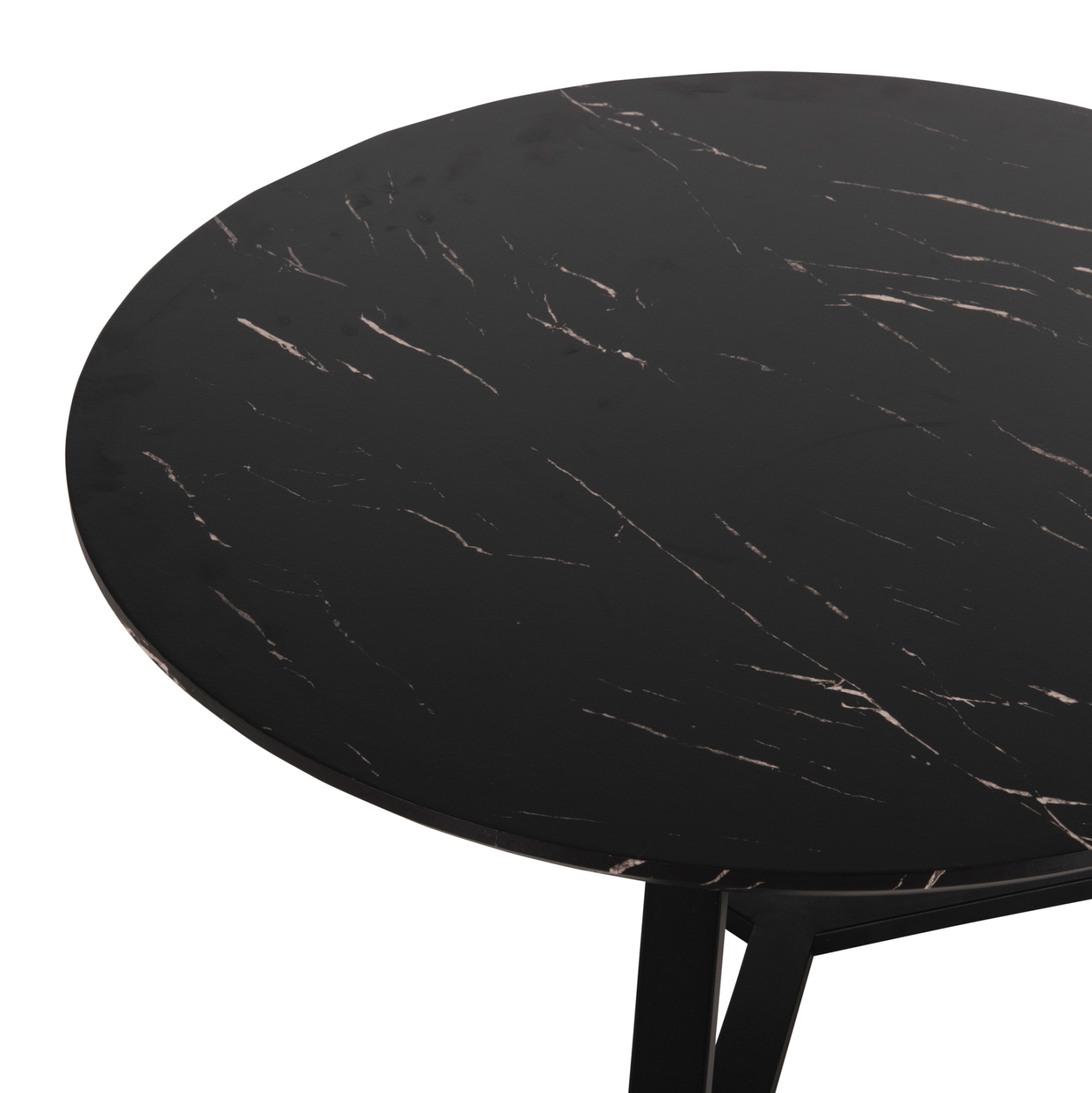 ΣΕΤ 2ΤΜΧ ΤΡΑΠΕΖΙΑ ΣΑΛΟΝΙΟΥ ROCKET MDF ΜΑΥΡΟ ΜΑΡΜΑΡΟ Φ80εκ & Φ45εκ 7