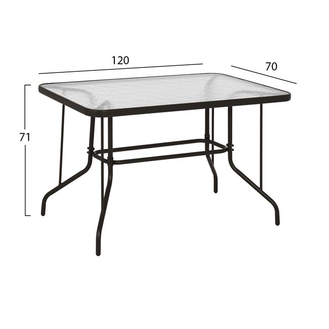 ΣΕΤ 5 ΤΜΧ ΤΡΑΠΕΖΙ ΜΕΤΑΛΛΙΚΟ 120Χ70Χ71Υ ΜΕ ΠΟΛΥΘΡΟΝΕΣ LEON ΜΕΤΑΛΛΙΚΕΣ ΚΑΦΕ HM10565.02 2