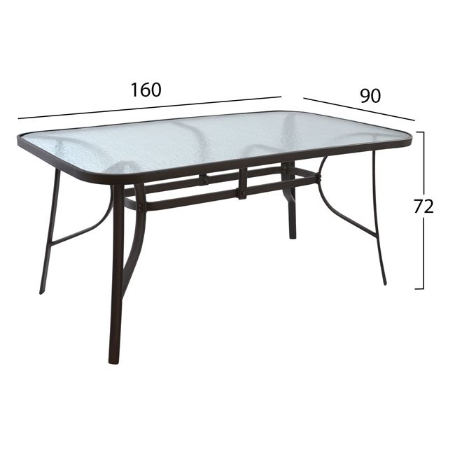 ΣΕΤ 7ΤΜΧ ΤΡΑΠΕΖΙ ΜΕΤΑΛΛΙΚΟ ΚΑΦΕ 160X90 ΜΕ 6 ΠΟΛΥΘΡΟΝΕΣ ΚΑΦΕ-ΜΟΚΑ WICKER HM10587.02 2