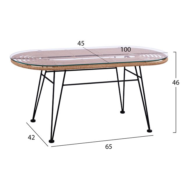 ΣΕΤ 4ΤΜΧ ΤΡΑΠΕΖΙ ΜΕ ΠΑΓΚΑΚΙ & 2 ΠΟΛΥΘΡΟΝΕΣ ALLEGRA WICKER ΜΠΕΖ 4