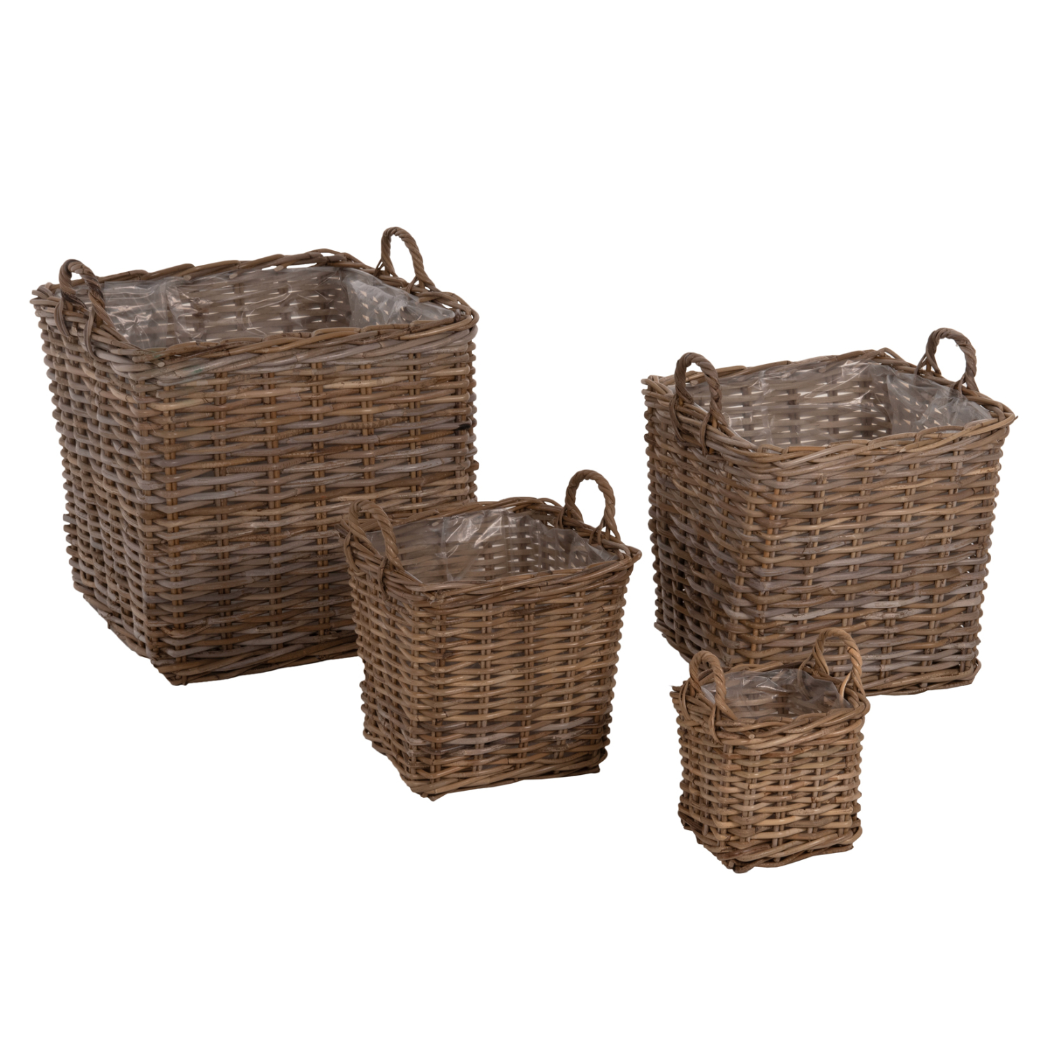 ΣΕΤ ΔΙΑΚΟΣΜΗΤΙΚΑ ΚΑΛΑΘΙΑ KATER HM9657 4ΤΜΧ ΑΠΟ KUBU RATTAN ΣΕ ΓΚΡΙ 52x52x50-57Υεκ. 1