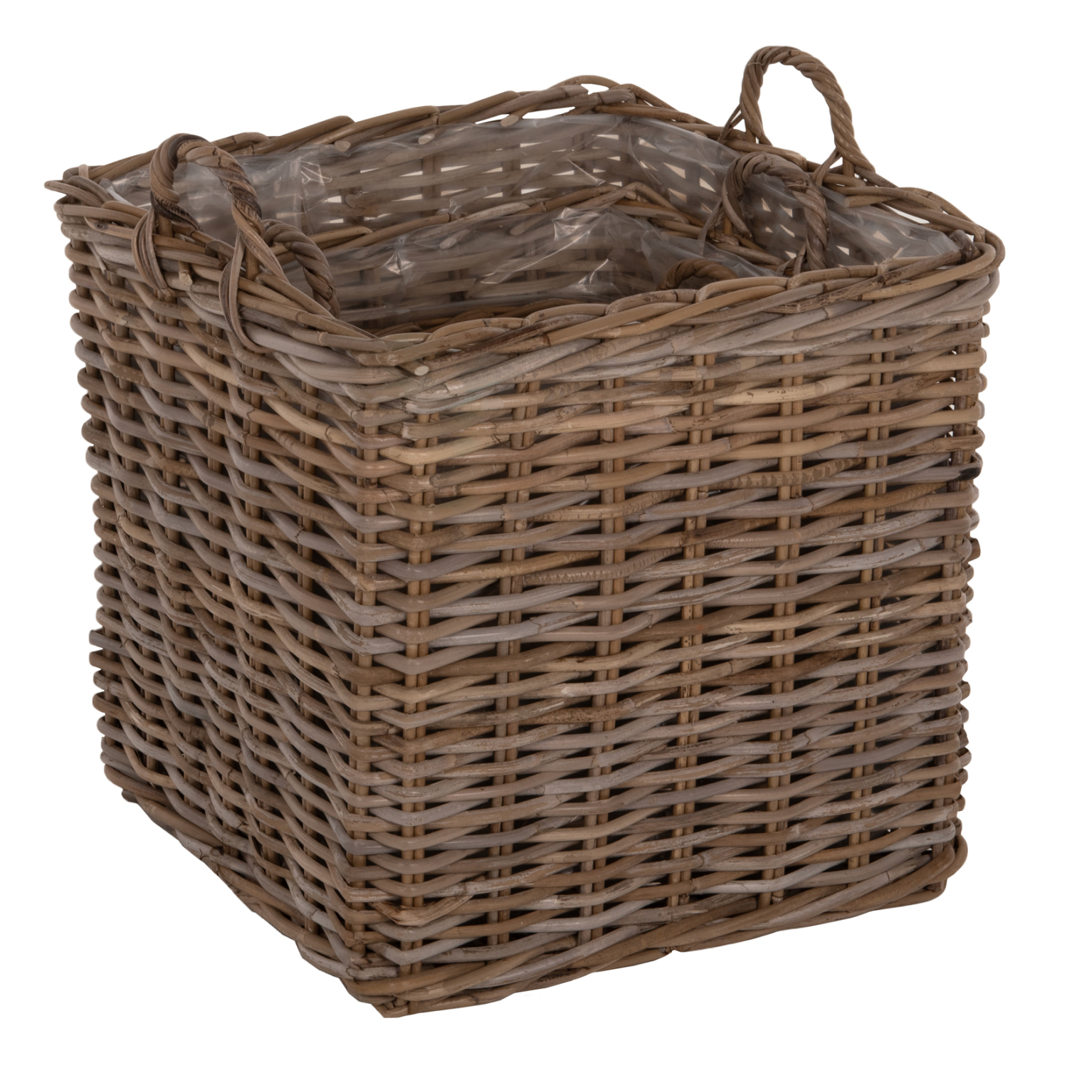 ΣΕΤ ΔΙΑΚΟΣΜΗΤΙΚΑ ΚΑΛΑΘΙΑ KATER HM9657 4ΤΜΧ ΑΠΟ KUBU RATTAN ΣΕ ΓΚΡΙ 52x52x50-57Υεκ. 3