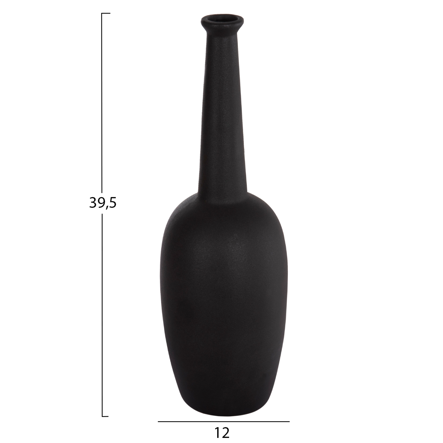 ΕΠΙΤΡΑΠΕΖΙΟ ΚΕΡΑΜΙΚΟ ΔΙΑΚΟΣΜΗΤΙΚΟ ELENDIL HM4591.02 ΜΑΥΡΟ ΜΑΤ Φ12x39.5Υεκ 2