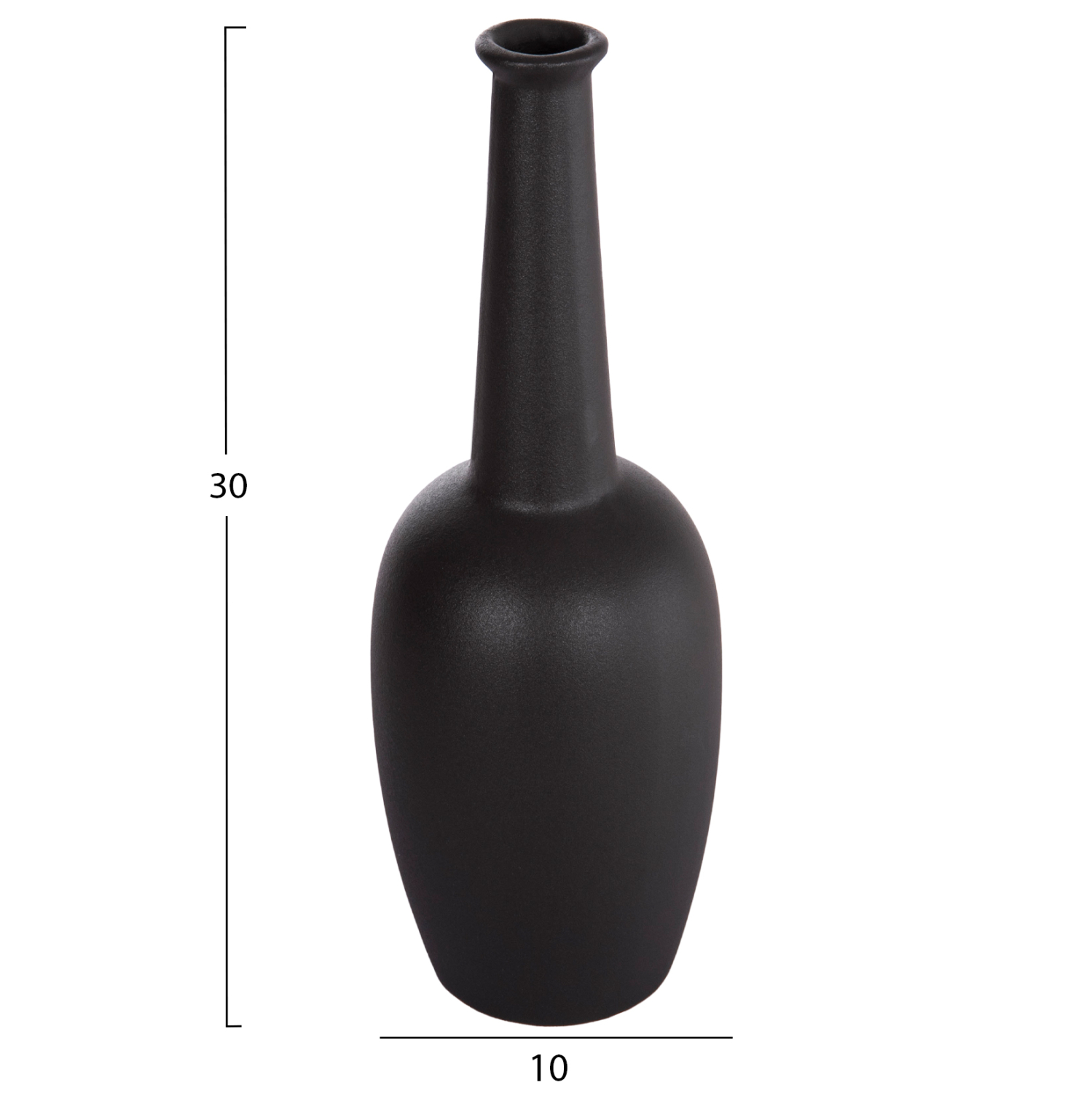 ΕΠΙΤΡΑΠΕΖΙΟ ΚΕΡΑΜΙΚΟ ΔΙΑΚΟΣΜΗΤΙΚΟ ELENDIL HM4592.02 ΜΑΥΡΟ ΜΑΤ Φ10x30Υεκ 2