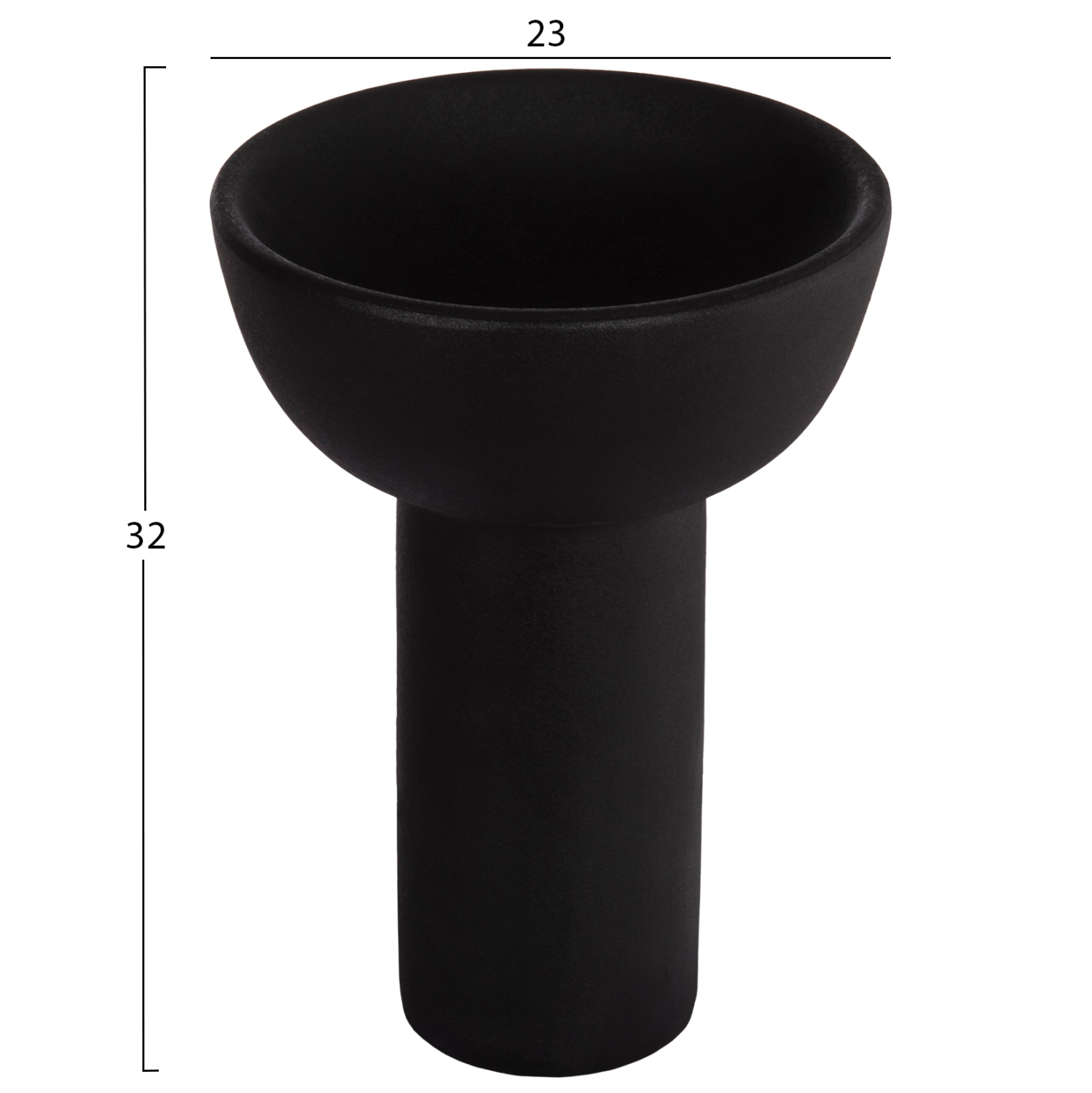 ΕΠΙΤΡΑΠΕΖΙΟ ΚΕΡΑΜΙΚΟ ΔΙΑΚΟΣΜΗΤΙΚΟ ELENDIL HM4602.02 ΜΑΥΡΟ ΜΑΤ Φ23x32Υ εκ 2
