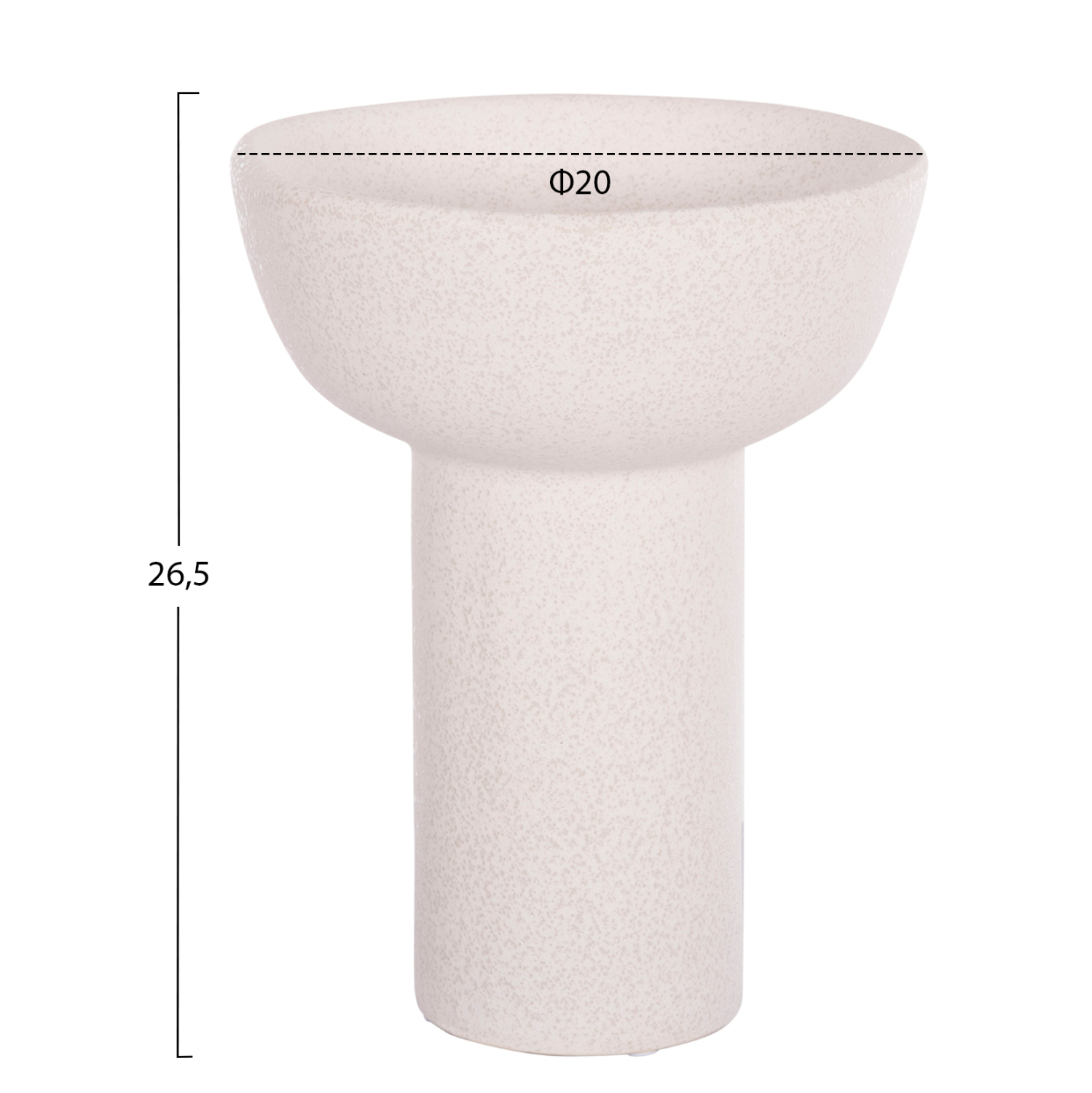ΕΠΙΤΡΑΠΕΖΙΟ ΚΕΡΑΜΙΚΟ ΔΙΑΚΟΣΜΗΤΙΚΟ ELENDIL HM4603.01 ΥΠΟΛΕΥΚΟ ΚΡΥΣΤΑΛΛΙΚΟ Φ20x26,5Υεκ 2