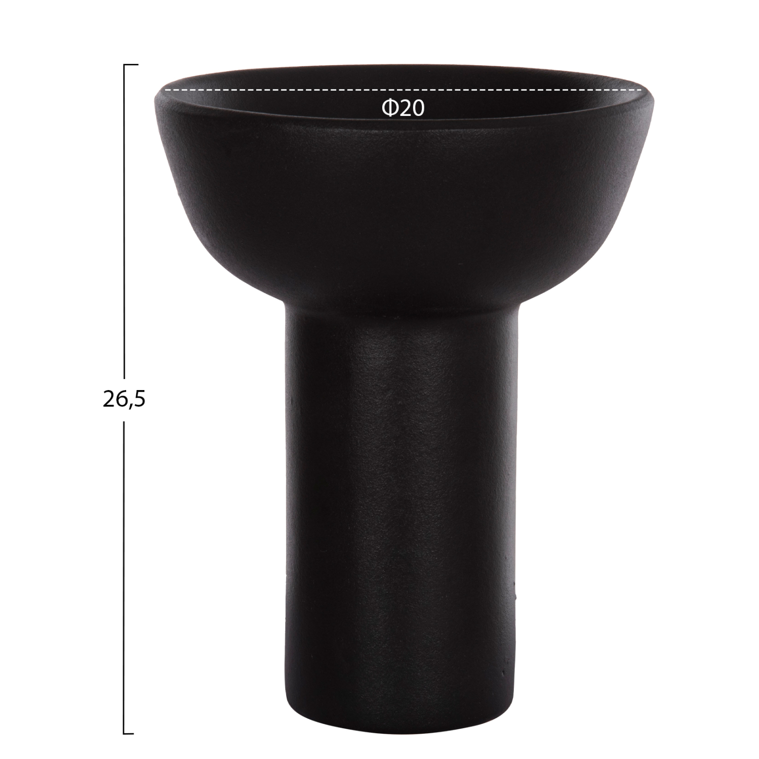 ΕΠΙΤΡΑΠΕΖΙΟ ΚΕΡΑΜΙΚΟ ΔΙΑΚΟΣΜΗΤΙΚΟ ELENDIL HM4603.02 ΜΑΥΡΟ ΜΑΤ Φ20x26.5Υεκ 2