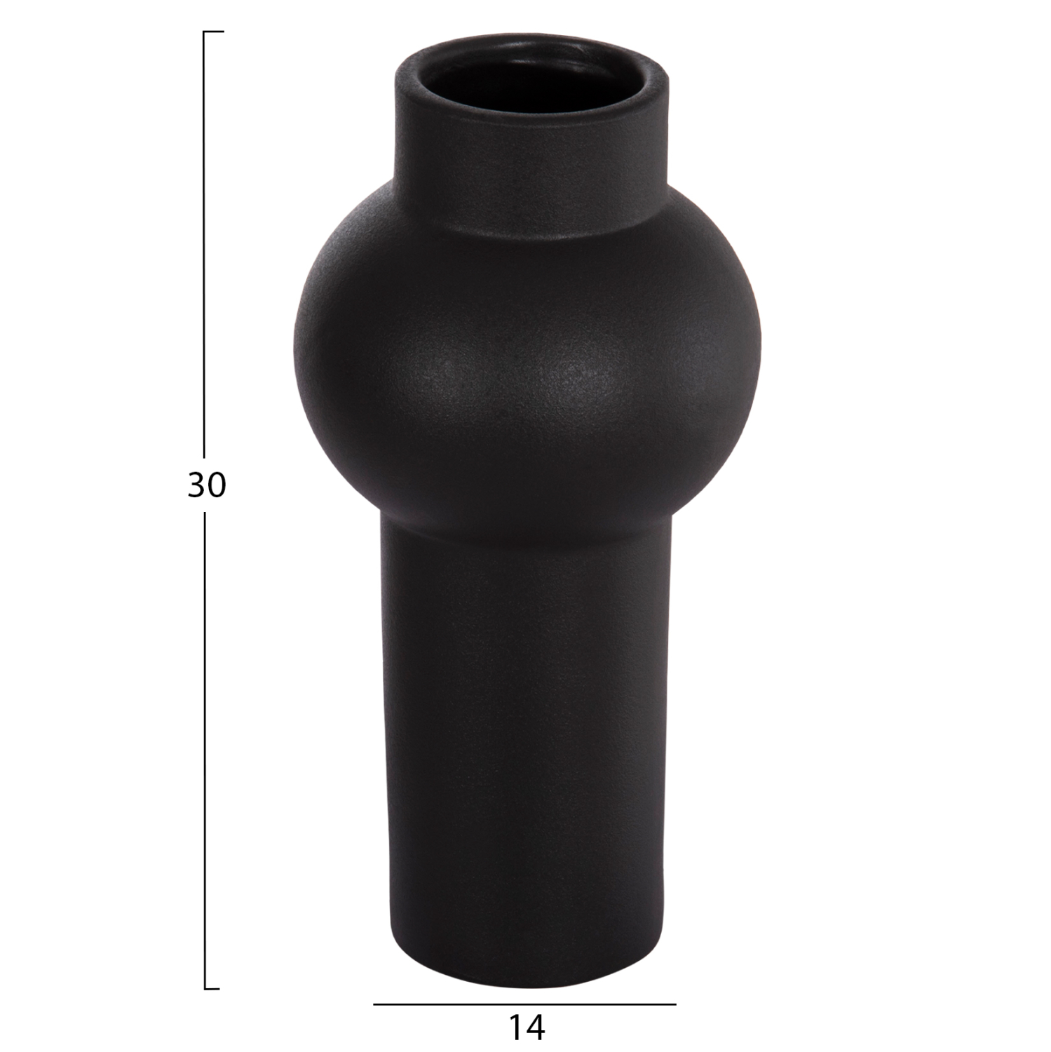 ΕΠΙΤΡΑΠΕΖΙΟ ΚΕΡΑΜΙΚΟ ΔΙΑΚΟΣΜΗΤΙΚΟ SCEPTER HM4605.02 ΜΑΥΡΟ ΜΑΤ Φ15x30Υ εκ. 2