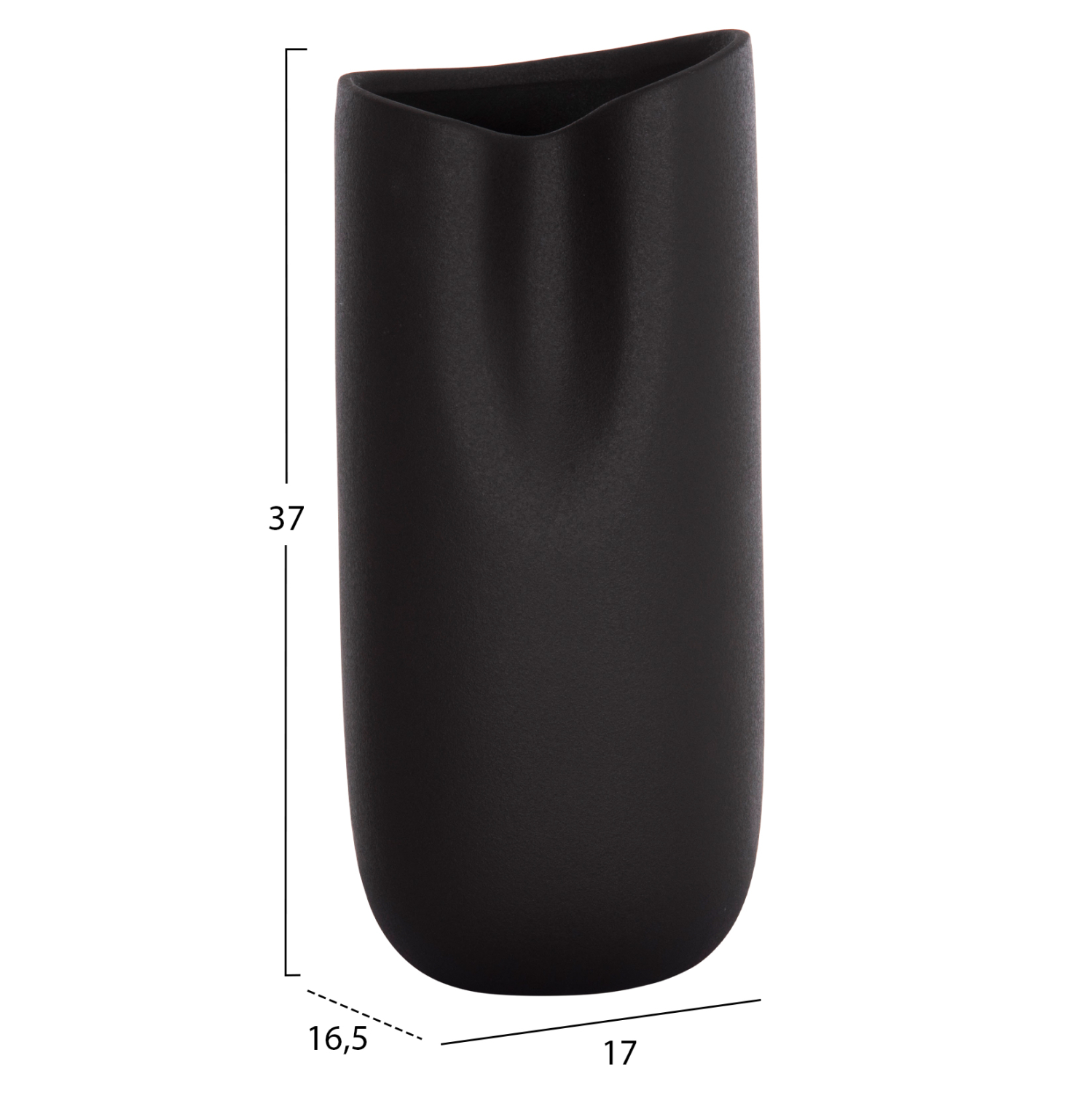 ΕΠΙΤΡΑΠΕΖΙΟ ΚΕΡΑΜΙΚΟ ΔΙΑΚΟΣΜΗΤΙΚΟ GLAΖΕ HM4606.02 ΜΑΥΡΟ ΜΑΤ 17x16,5x37Υεκ 2
