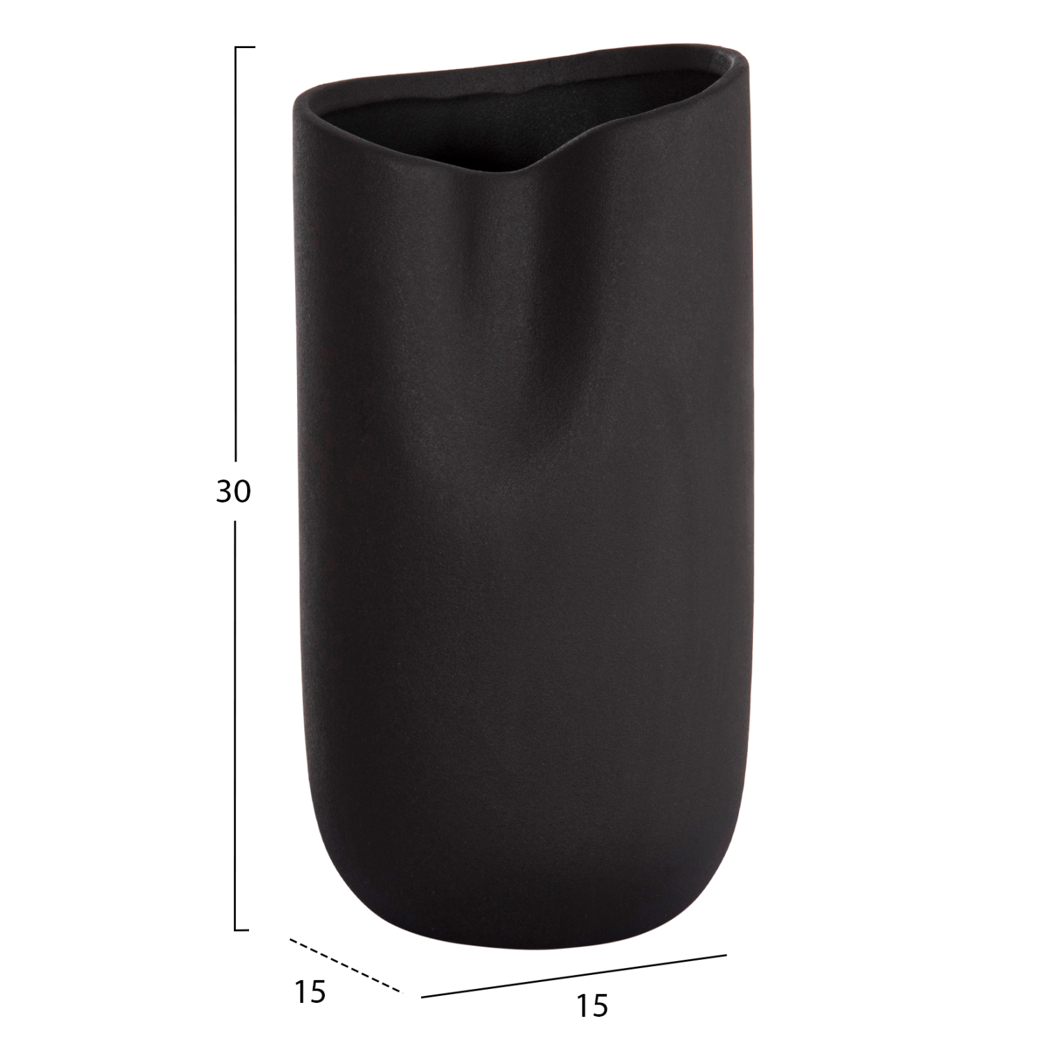ΕΠΙΤΡΑΠΕΖΙΟ ΚΕΡΑΜΙΚΟ ΔΙΑΚΟΣΜΗΤΙΚΟ GLAΖΕ HM4607.02 ΜΑΥΡΟ ΜΑΤ 15x15x30Υεκ 2