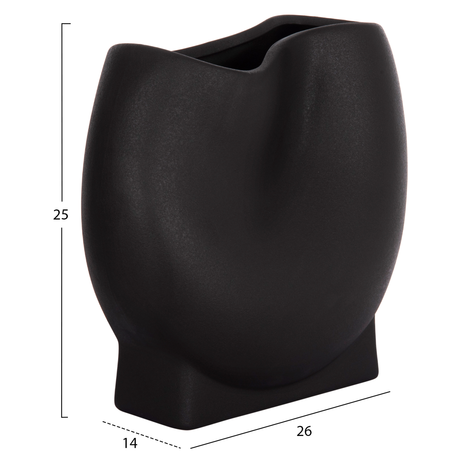 ΕΠΙΤΡΑΠΕΖΙΟ ΚΕΡΑΜΙΚΟ ΔΙΑΚΟΣΜΗΤΙΚΟ GLAΖΕ HM4610.02 ΜΑΥΡΟ ΜΑΤ 26x14x25Υεκ 2
