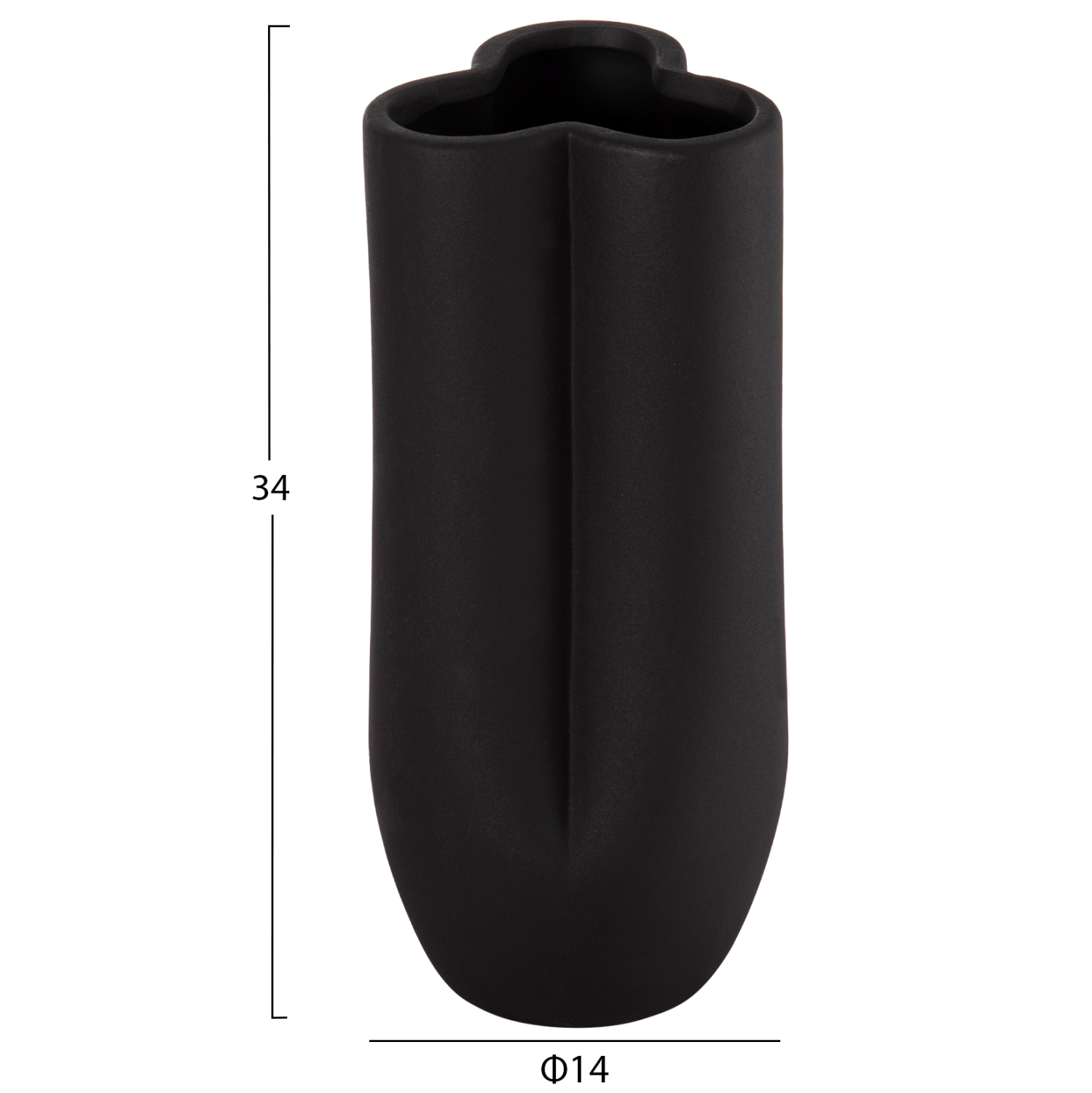 ΕΠΙΤΡΑΠΕΖΙΟ ΚΕΡΑΜΙΚΟ ΔΙΑΚΟΣΜΗΤΙΚΟ GLAΖΕ HM4611.02 ΜΑΥΡΟ ΜΑΤ Φ14x34Υ εκ. 2