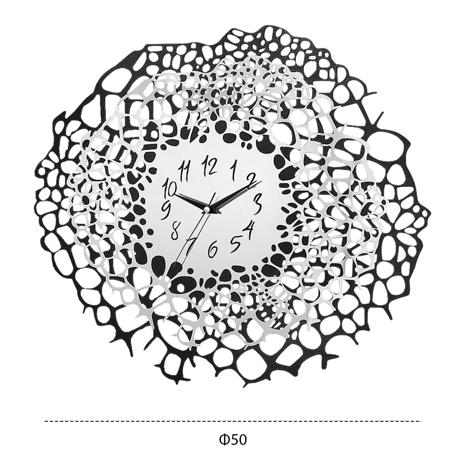 ΡΟΛΟΙ ΤΟΙΧΟΥ ΑΠΟ ΜΑΥΡΟ MDF &amp; PLEXIGLASS MIRROR HM7635.01 Φ50 εκ. 2