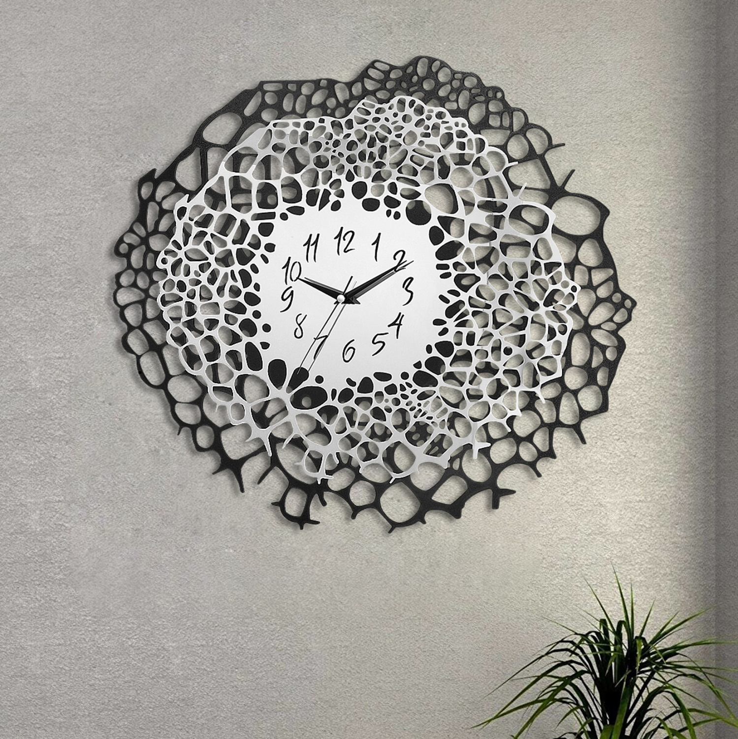 ΡΟΛΟΙ ΤΟΙΧΟΥ ΑΠΟ ΜΑΥΡΟ MDF &amp; PLEXIGLASS MIRROR HM7635.01 Φ50 εκ. 3