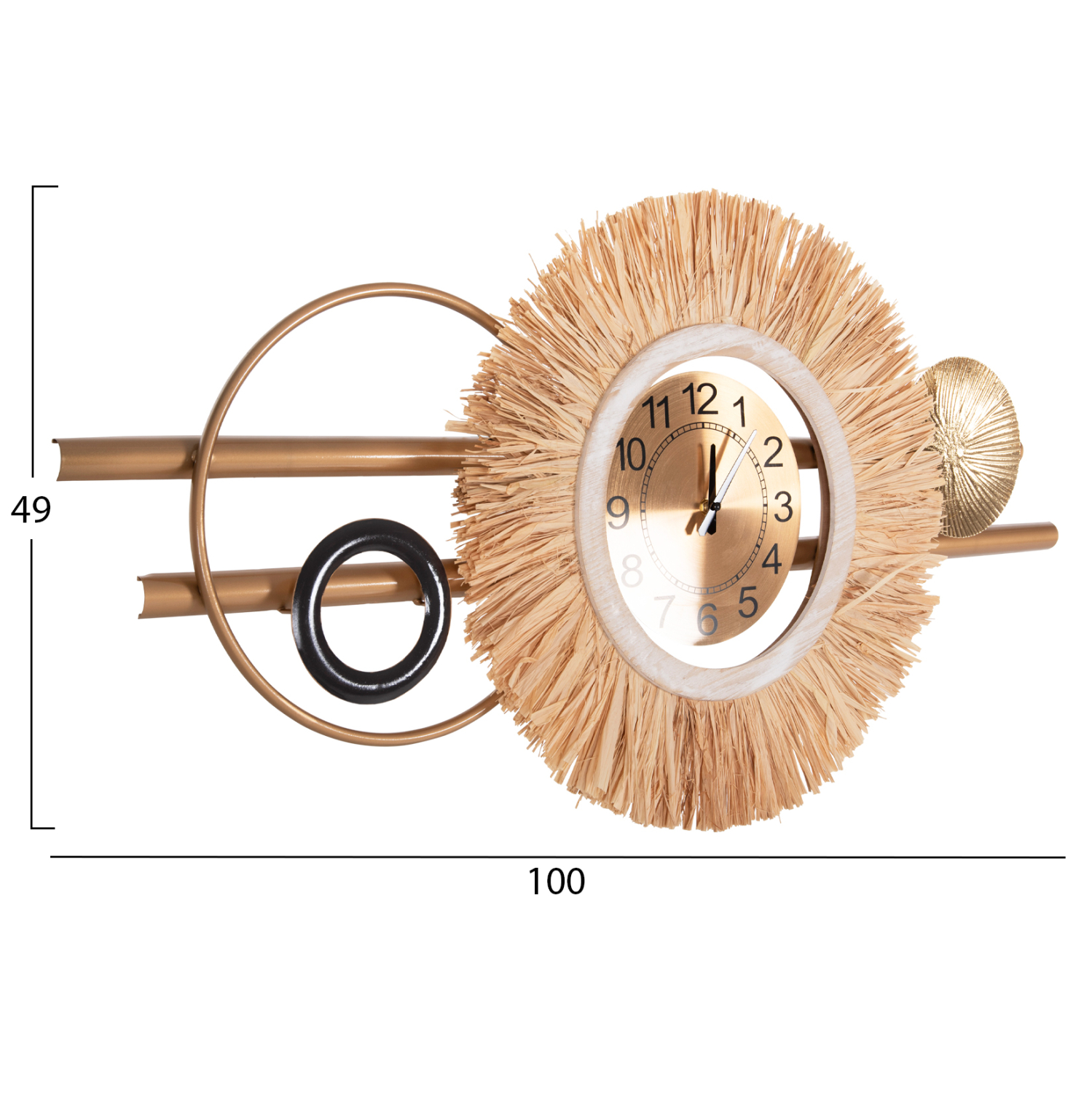 ΡΟΛΟΙ ΤΟΙΧΟΥ HM4200 ΜΕΤΑΛΛΟ &amp; ΙΝΕΣ RAFFIA ΣΕ ΓΗΙΝΑ ΧΡΩΜΑΤΑ 100x49Υεκ. 2
