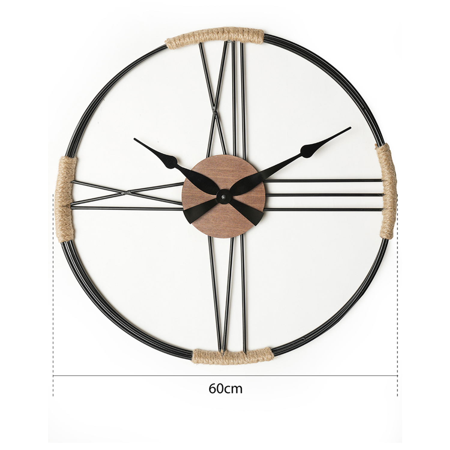 ΡΟΛΟΙ ΤΟΙΧΟΥ ΣΤΡΟΓΓΥΛΟ HM4335 ΜΕΤΑΛΛΟ ΜΑΥΡΟ-ΞΥΛΟ-ΣΧΟΙΝΙ Φ60εκ. 2