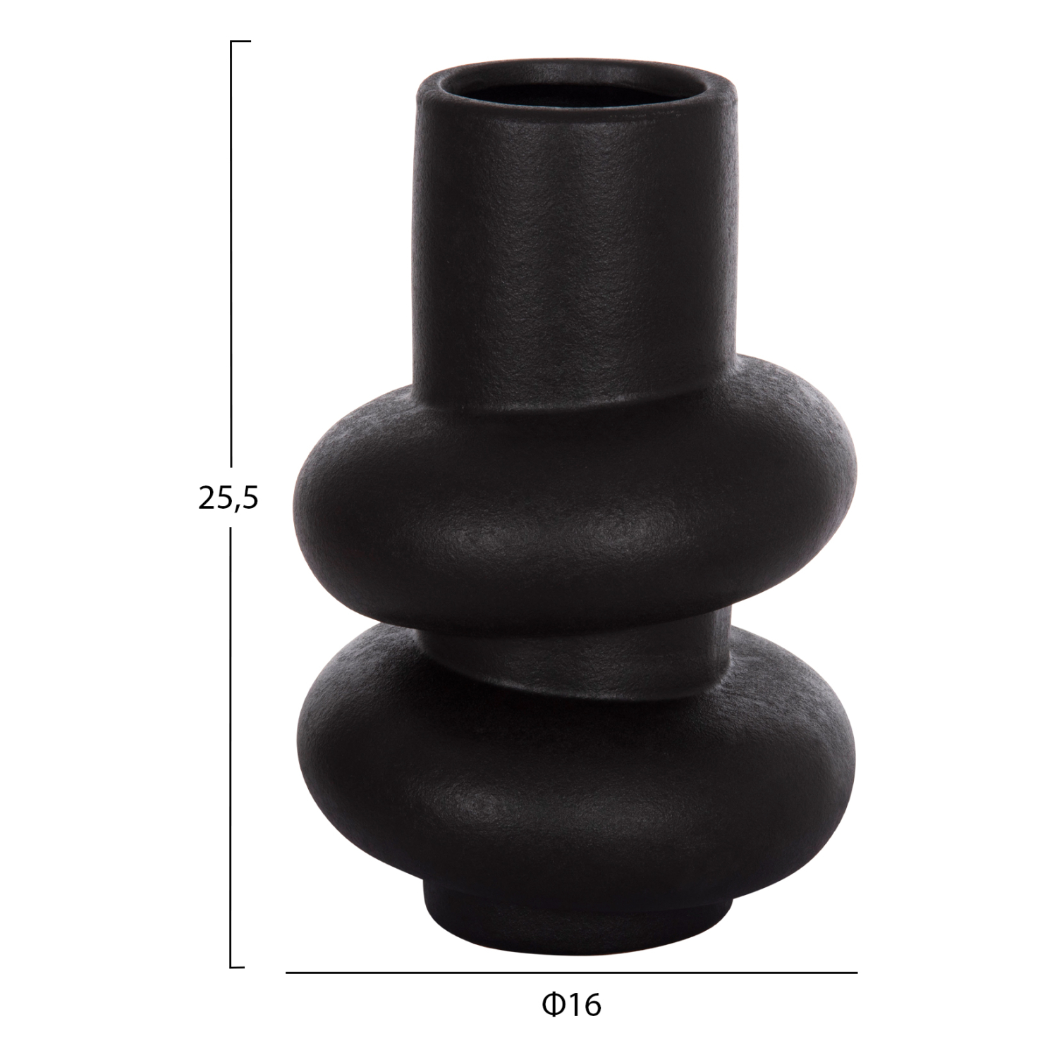 ΕΠΙΤΡΑΠΕΖΙΟ ΚΕΡΑΜΙΚΟ ΔΙΑΚΟΣΜΗΤΙΚΟ ROOK HM4627.02 ΜΑΥΡΟ ΜΑΤ Φ16x25,5Υεκ 2
