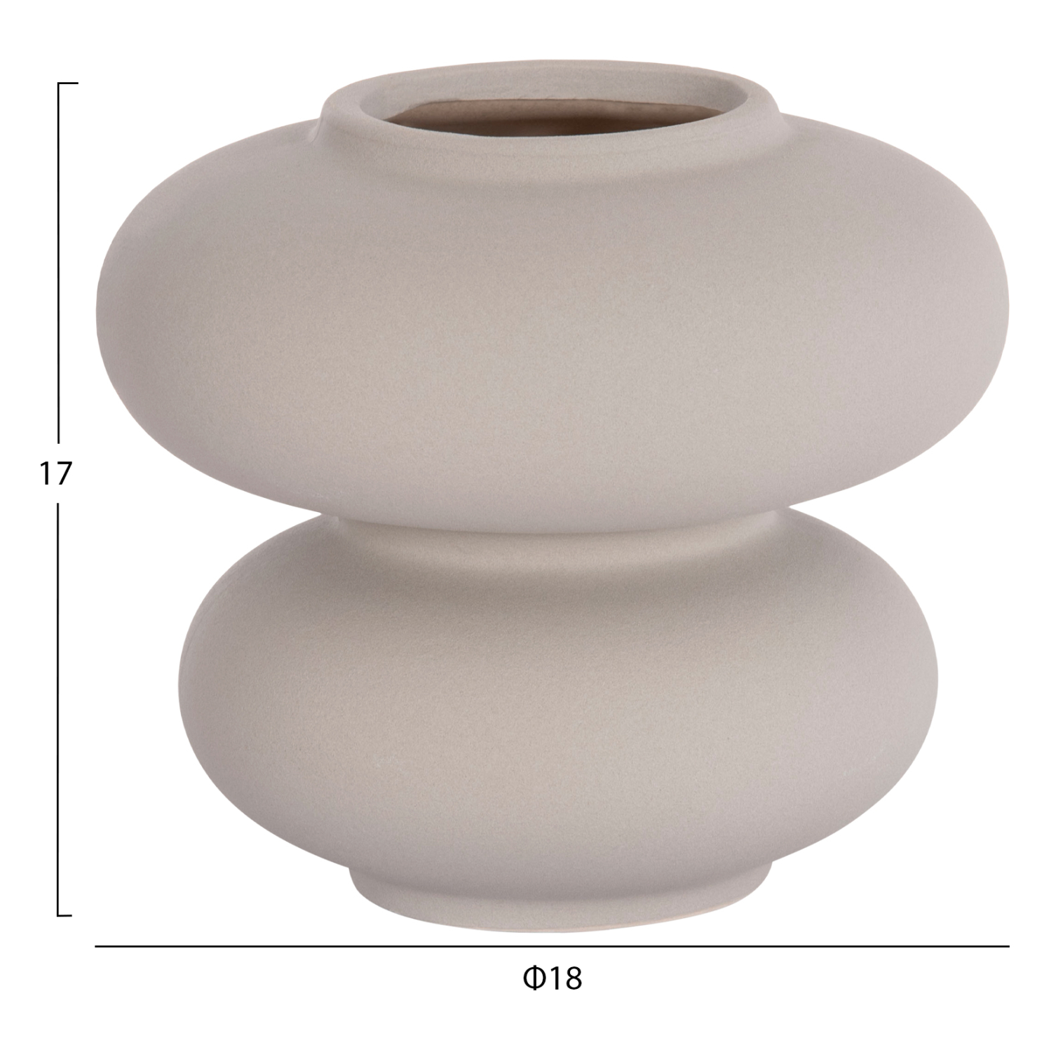 ΕΠΙΤΡΑΠΕΖΙΟ ΚΕΡΑΜΙΚΟ ΔΙΑΚΟΣΜΗΤΙΚΟ ROOK HM4629.03 ΓΚΡΙ ΜΑΤ Φ18x17Υεκ 2