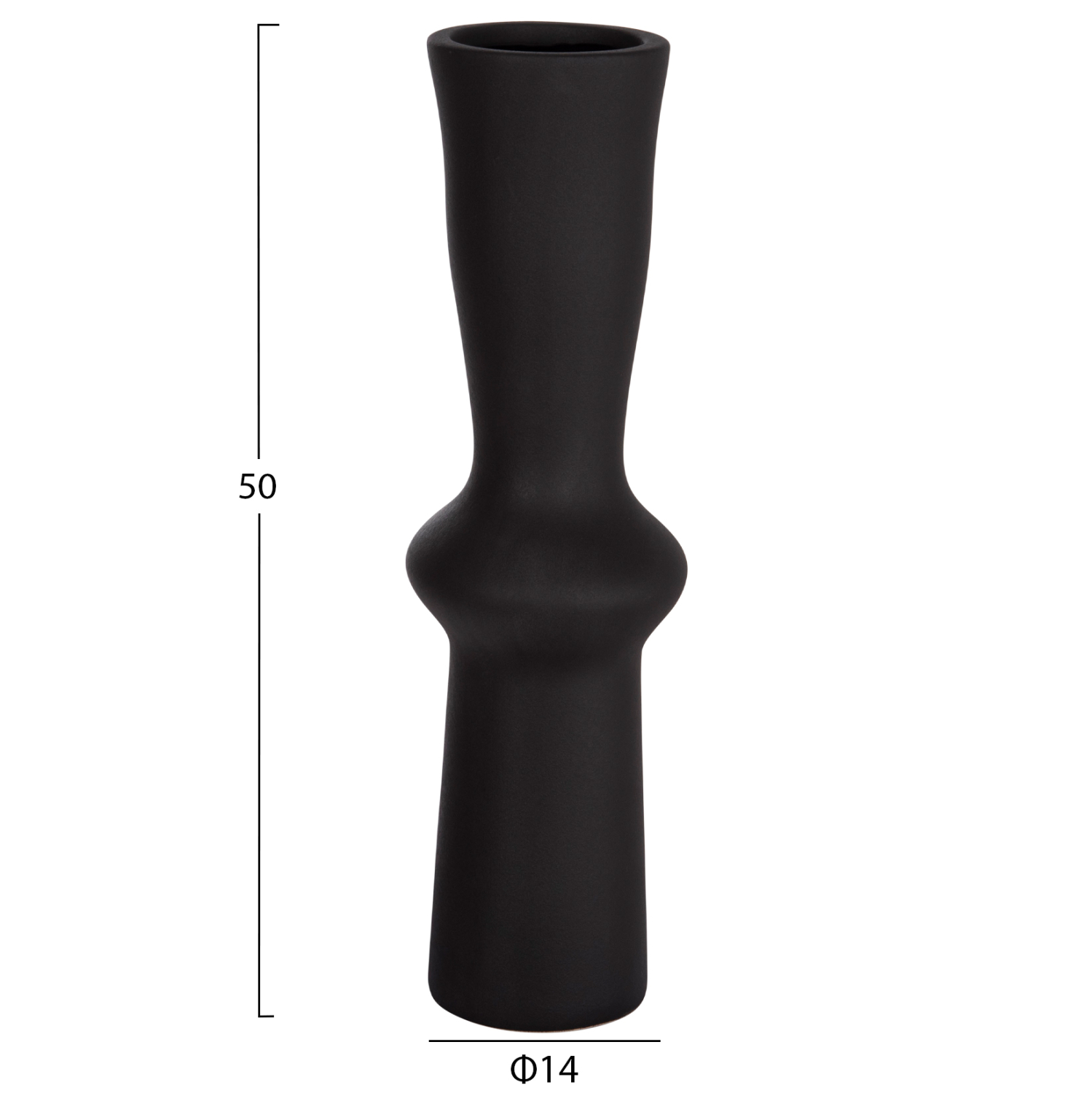 ΕΠΙΤΡΑΠΕΖΙΟ ΚΕΡΑΜΙΚΟ ΔΙΑΚΟΣΜΗΤΙΚΟ SCEPTER HM4637.02 ΜΑΥΡΟ ΜΑΤ Φ14x50Υεκ 2