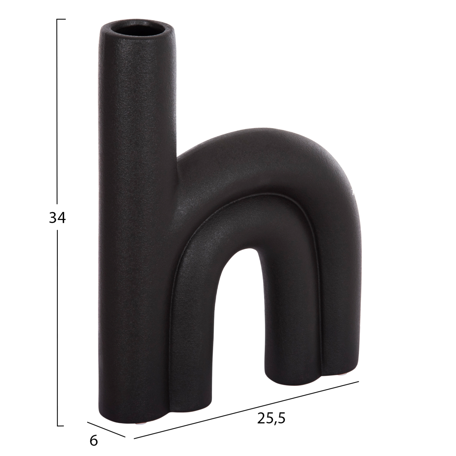 ΕΠΙΤΡΑΠΕΖΙΟ ΚΕΡΑΜΙΚΟ ΔΙΑΚΟΣΜΗΤΙΚΟ ARCON HM4638.02 ΜΑΥΡΟ ΜΑΤ 25,5x6x34Υεκ 2