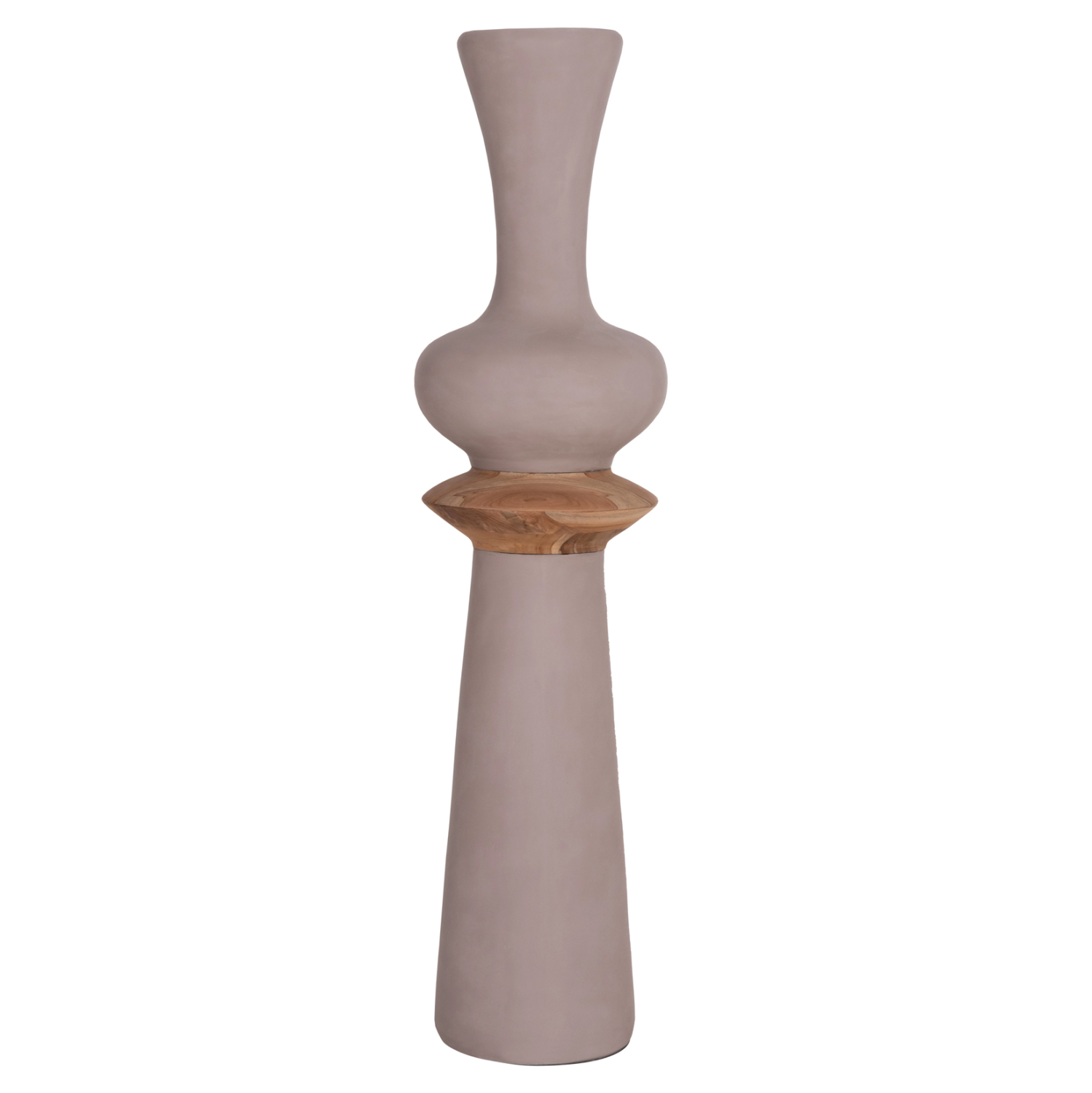 ΔΙΑΚΟΣΜΗΤΙΚΟ ΒΑΖΟ ΔΑΠΕΔΟΥ NEBULA HM4660.05L FIBER CEMENT TAUPE--ΞΥΛΟ ΤΕΑΚ Φ45x172Υεκ 1