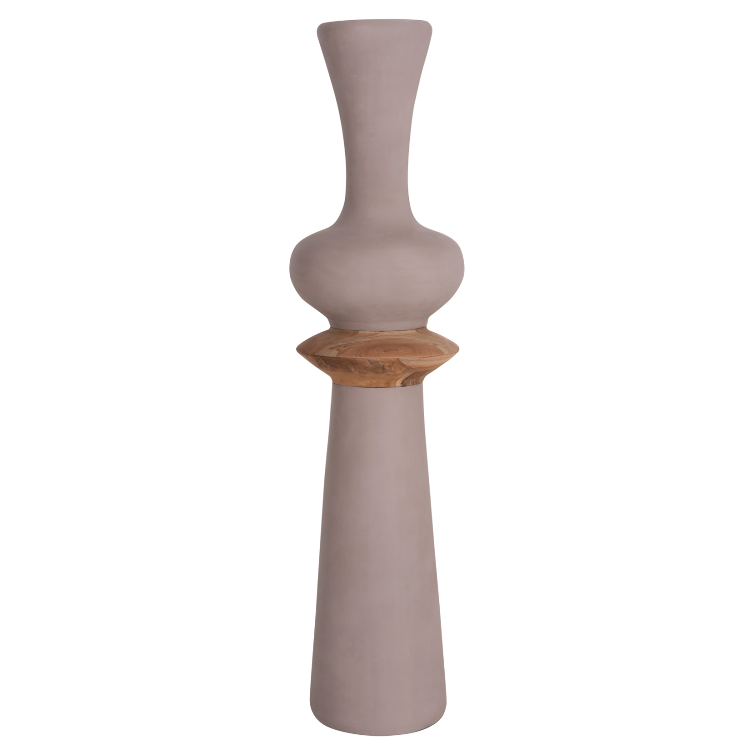 ΔΙΑΚΟΣΜΗΤΙΚΟ ΒΑΖΟ ΔΑΠΕΔΟΥ NEBULA HM4660.05L FIBER CEMENT TAUPE--ΞΥΛΟ ΤΕΑΚ Φ45x172Υεκ 7