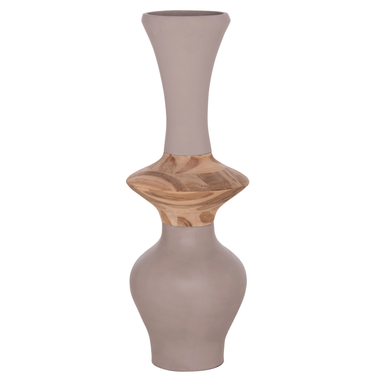 ΔΙΑΚΟΣΜΗΤΙΚΟ ΒΑΖΟ ΔΑΠΕΔΟΥ NEBULA HM4660.05S FIBER CEMENT TAUPE--ΞΥΛΟ ΤΕΑΚ Φ45x115Υεκ 1