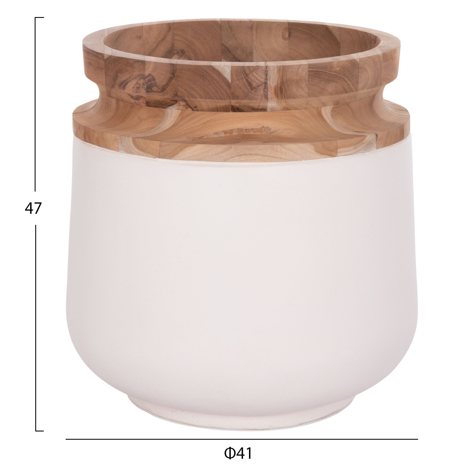 ΔΙΑΚΟΣΜΗΤΙΚΟ ΒΑΖΟ ΔΑΠΕΔΟΥ LINTER HM4662.02L FIBER CEMENT ΛΕΥΚΟ--ΞΥΛΟ ΤΕΑΚ Φ41x47Υεκ. 2