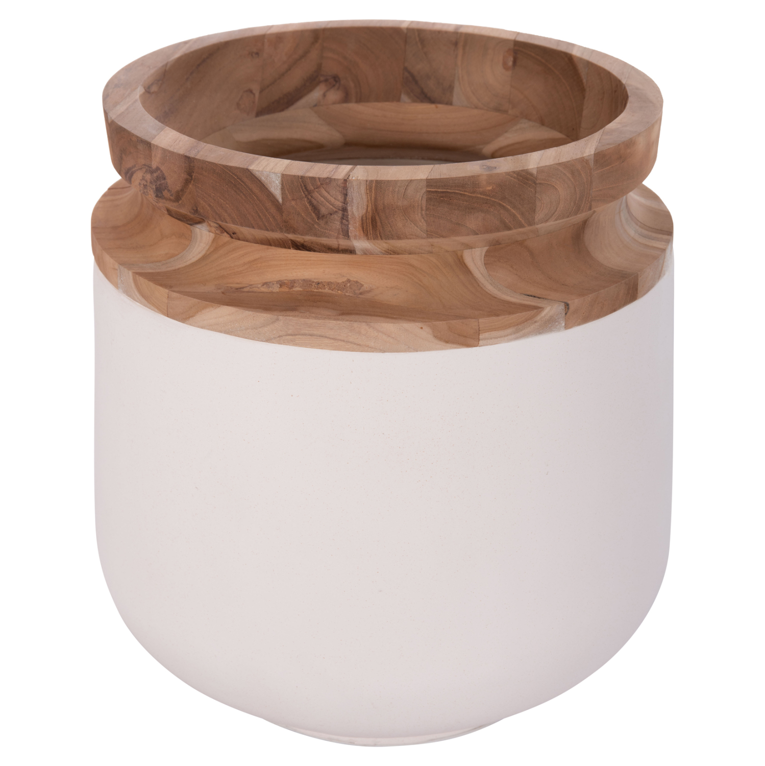 ΔΙΑΚΟΣΜΗΤΙΚΟ ΒΑΖΟ ΔΑΠΕΔΟΥ LINTER HM4662.02L FIBER CEMENT ΛΕΥΚΟ--ΞΥΛΟ ΤΕΑΚ Φ41x47Υεκ. 7
