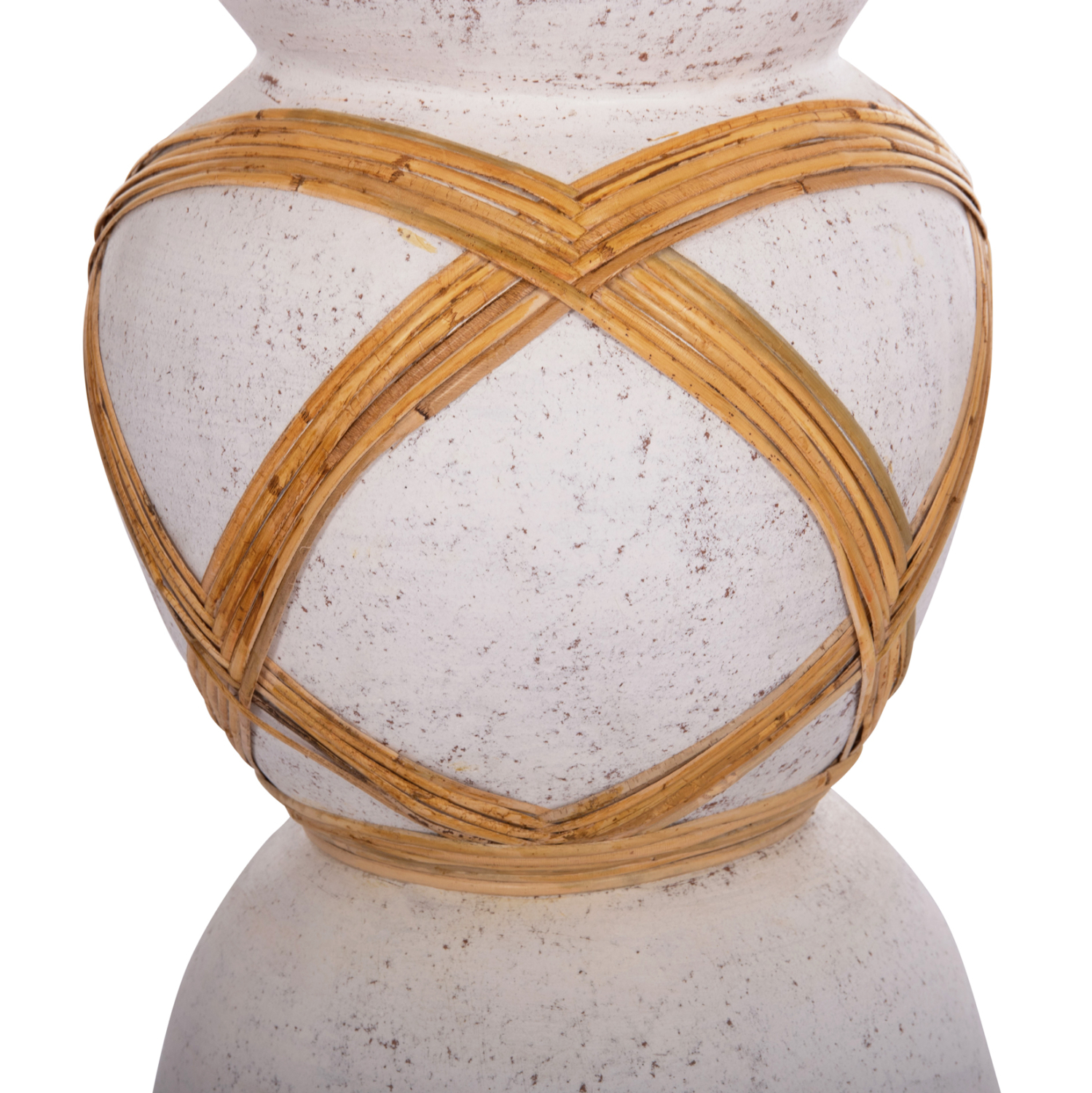 ΔΙΑΚΟΣΜΗΤΙΚΟ ΒΑΖΟ ΔΑΠΕΔΟΥ MAYNARD HM4672.02L TERRACOTTA ΛΕΥΚΟ--RATTAN Φ32x62.5Υεκ. 5