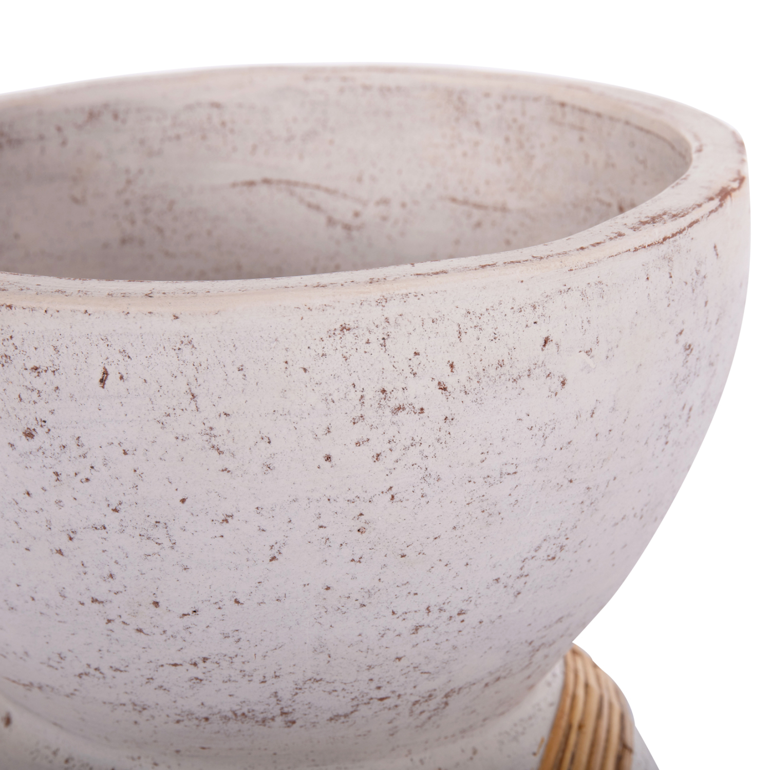 ΔΙΑΚΟΣΜΗΤΙΚΟ ΒΑΖΟ ΔΑΠΕΔΟΥ MAYNARD HM4672.02L TERRACOTTA ΛΕΥΚΟ--RATTAN Φ32x62.5Υεκ. 9