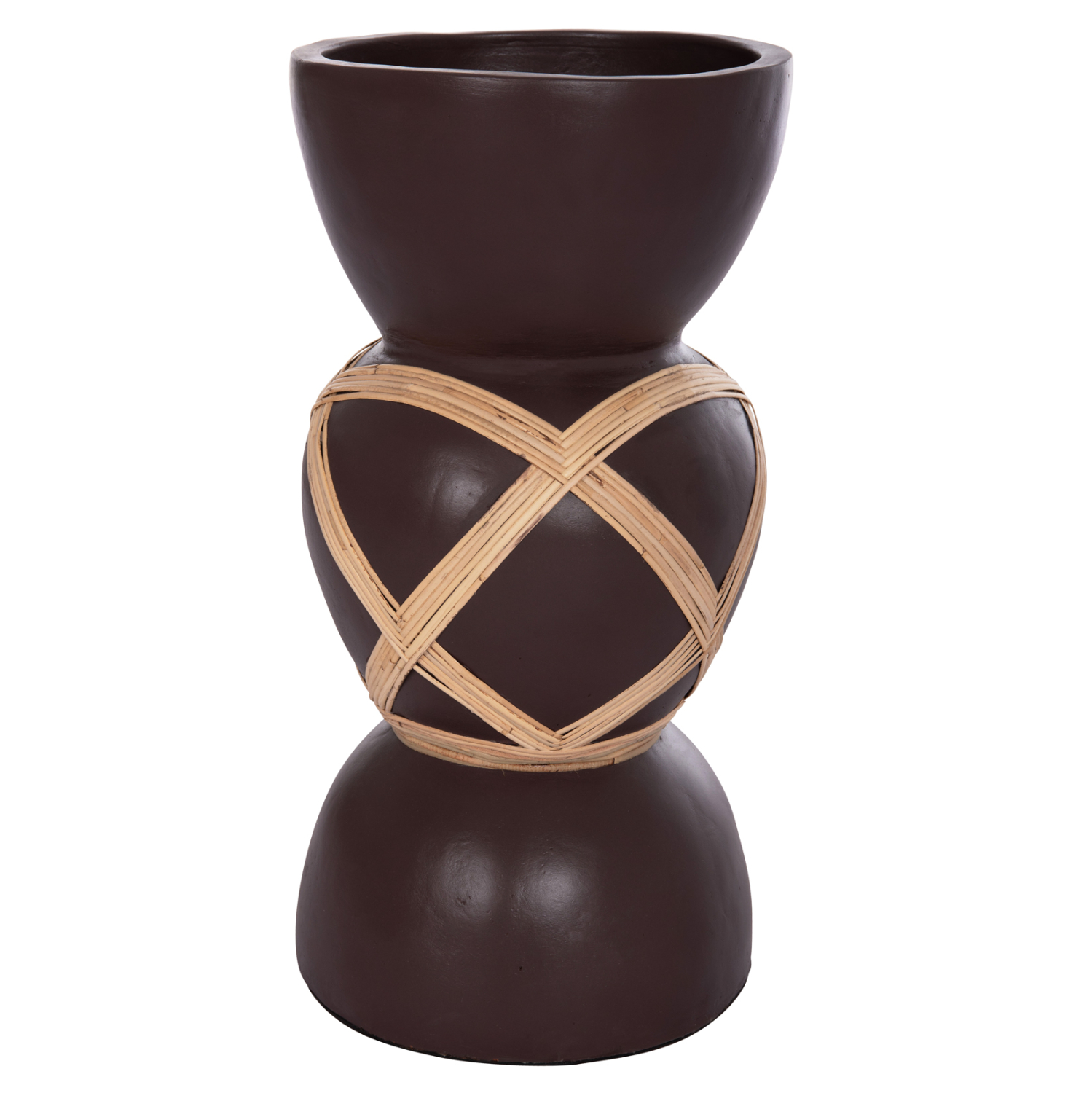ΔΙΑΚΟΣΜΗΤΙΚΟ ΒΑΖΟ ΔΑΠΕΔΟΥ MAYNARD HM4672.07L TERRACOTTA ΣΟΚΟΛΑΤΙ-RATTAN Φ32x62.5Υεκ 3