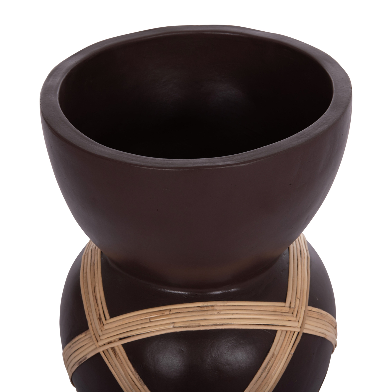 ΔΙΑΚΟΣΜΗΤΙΚΟ ΒΑΖΟ ΔΑΠΕΔΟΥ MAYNARD HM4672.07L TERRACOTTA ΣΟΚΟΛΑΤΙ-RATTAN Φ32x62.5Υεκ 5