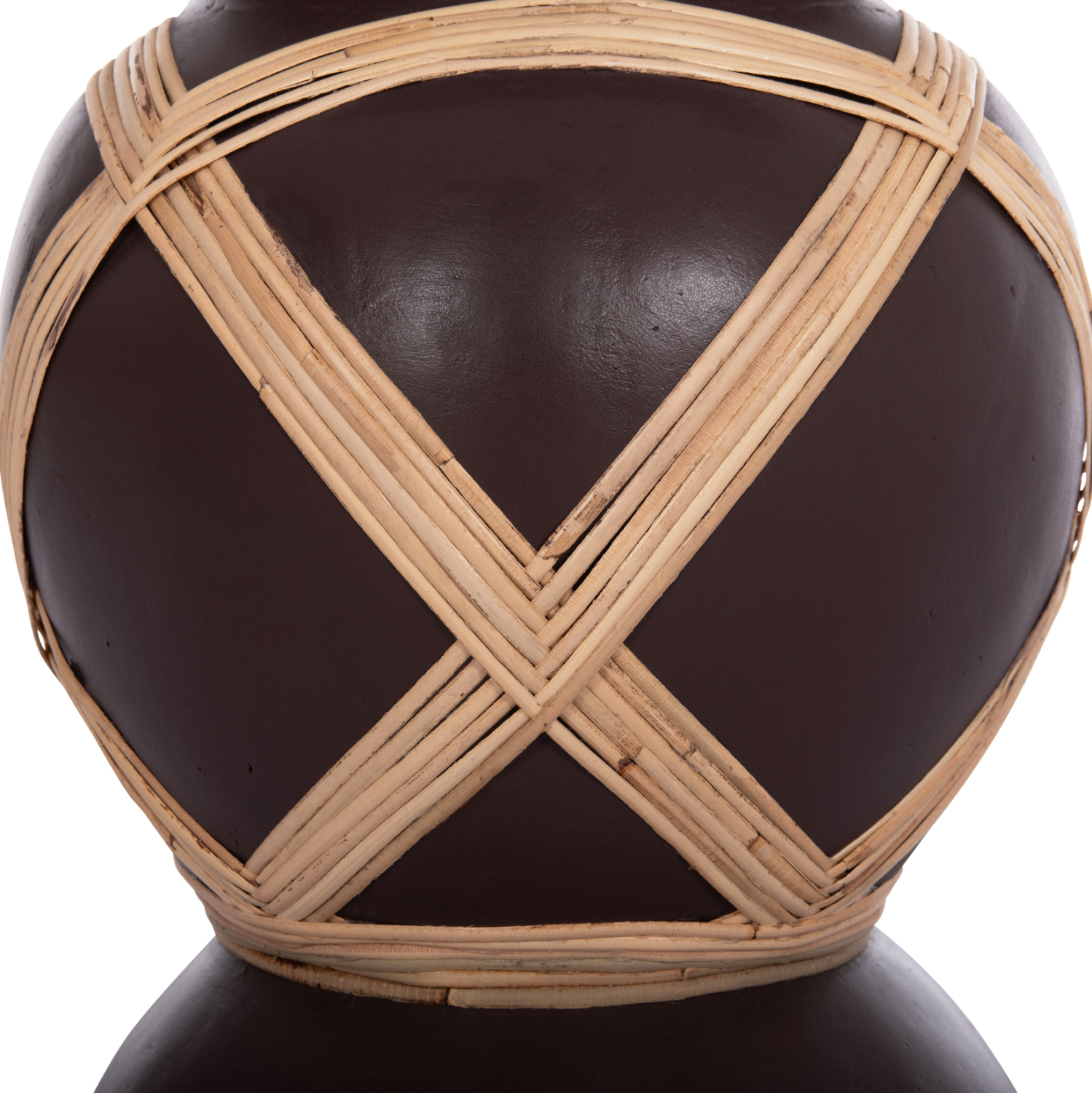 ΔΙΑΚΟΣΜΗΤΙΚΟ ΒΑΖΟ ΔΑΠΕΔΟΥ MAYNARD HM4672.07L TERRACOTTA ΣΟΚΟΛΑΤΙ-RATTAN Φ32x62.5Υεκ 6