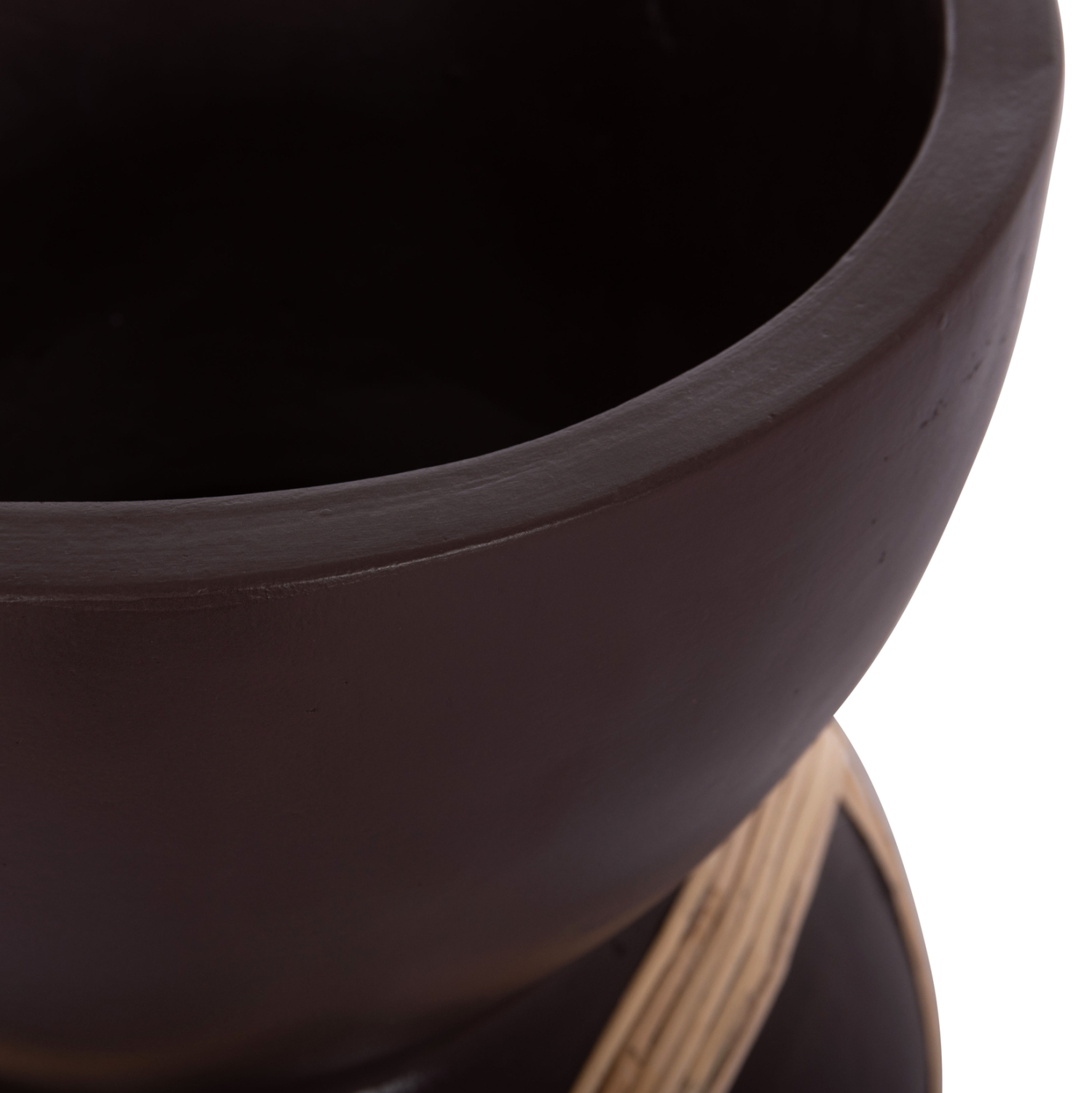 ΔΙΑΚΟΣΜΗΤΙΚΟ ΒΑΖΟ ΔΑΠΕΔΟΥ MAYNARD HM4672.07L TERRACOTTA ΣΟΚΟΛΑΤΙ-RATTAN Φ32x62.5Υεκ 7