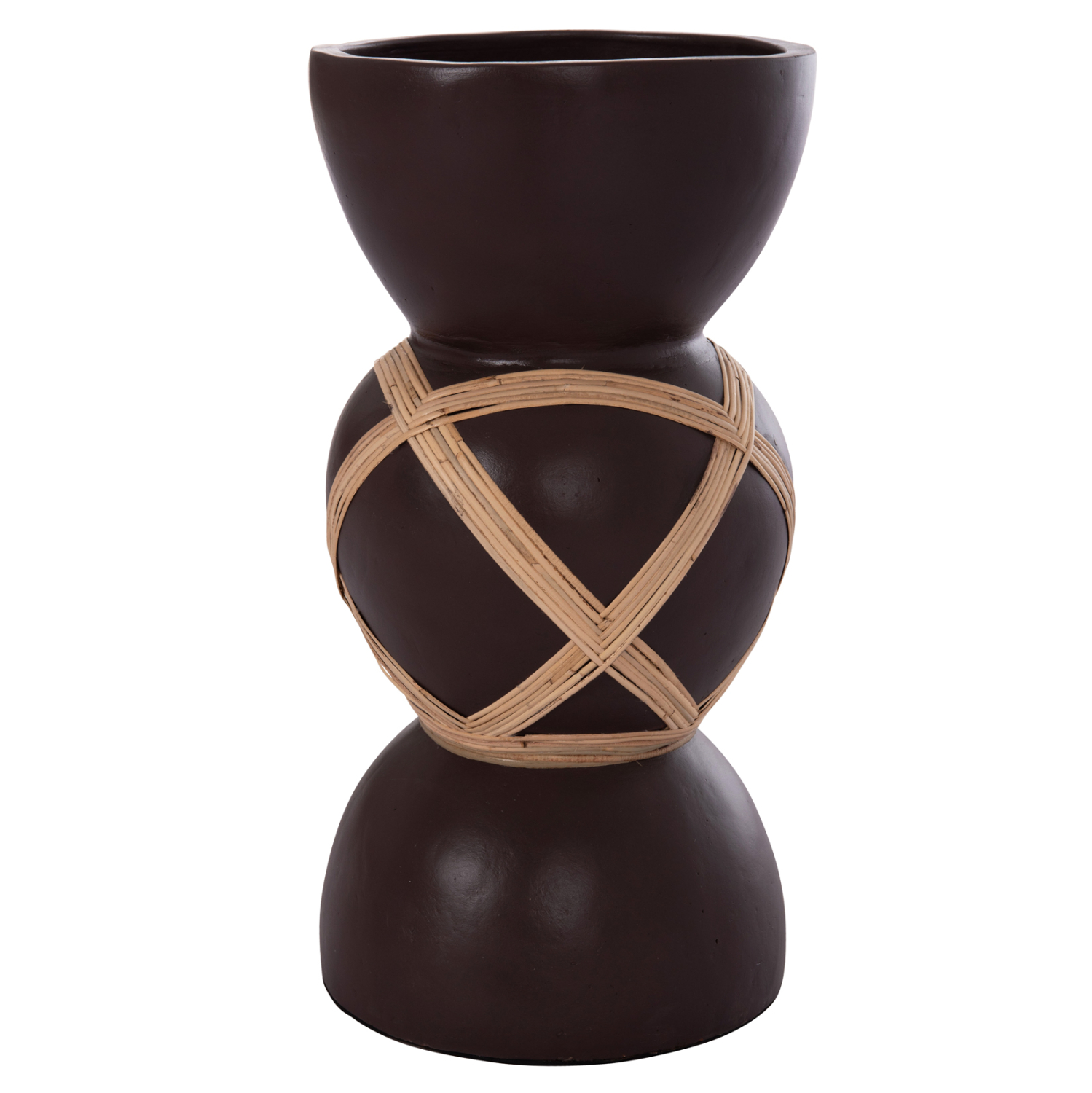ΔΙΑΚΟΣΜΗΤΙΚΟ ΒΑΖΟ ΔΑΠΕΔΟΥ MAYNARD HM4672.07L TERRACOTTA ΣΟΚΟΛΑΤΙ-RATTAN Φ32x62.5Υεκ 8