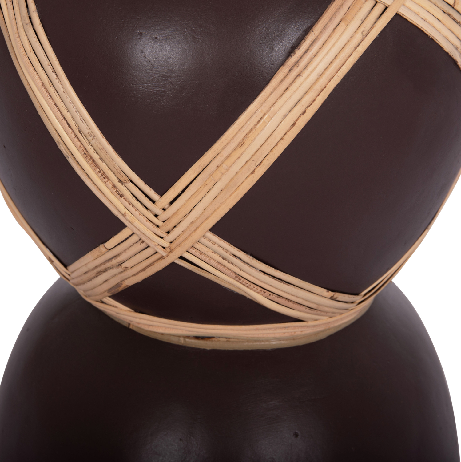 ΔΙΑΚΟΣΜΗΤΙΚΟ ΒΑΖΟ ΔΑΠΕΔΟΥ MAYNARD HM4672.07L TERRACOTTA ΣΟΚΟΛΑΤΙ-RATTAN Φ32x62.5Υεκ 9