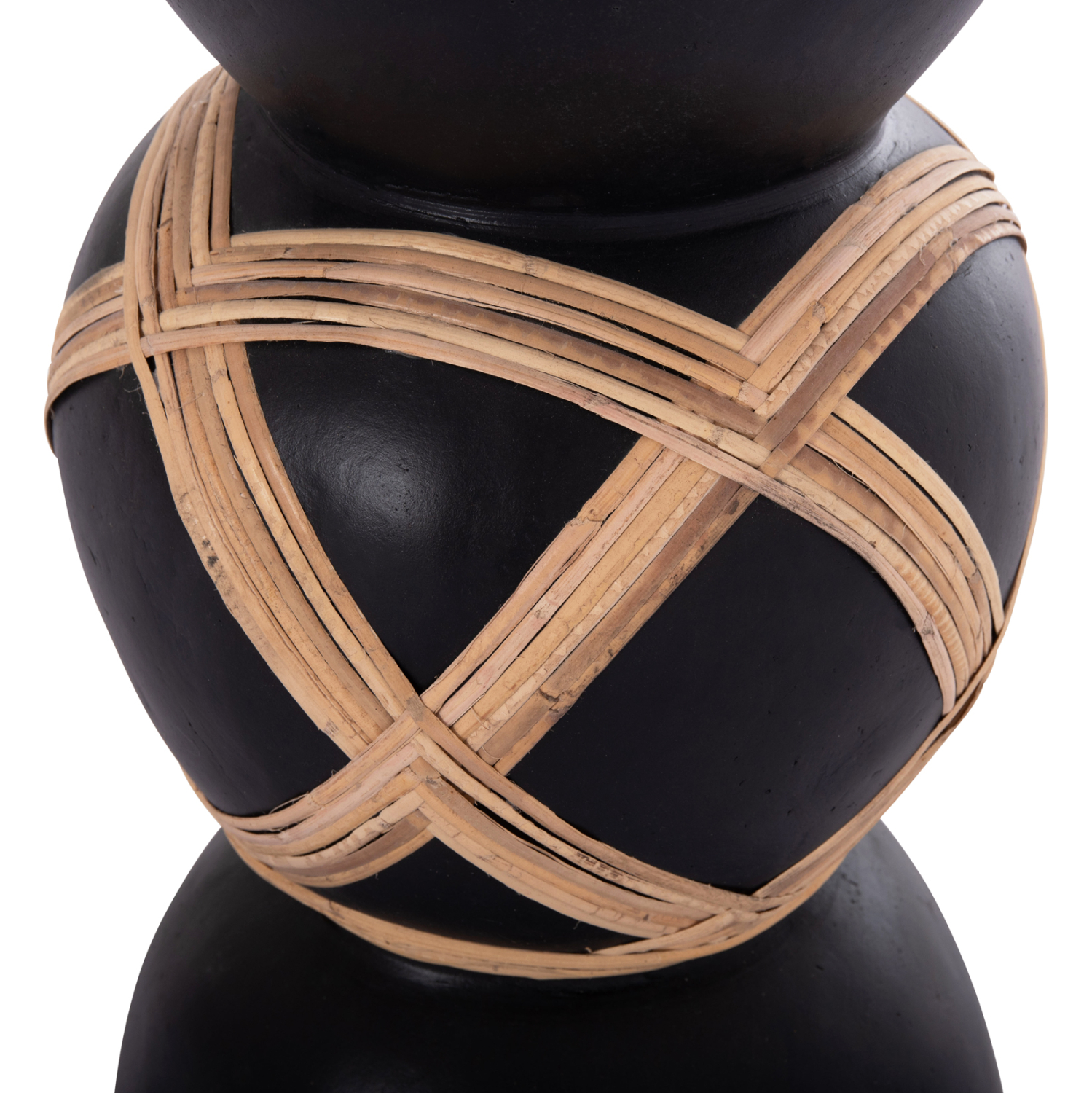 ΔΙΑΚΟΣΜΗΤΙΚΟ ΒΑΖΟ ΔΑΠΕΔΟΥ MAYNARD HM4672.01L TERRACOTTA ΜΑΥΡΟ-RATTAN Φ32x62.5Υεκ 5