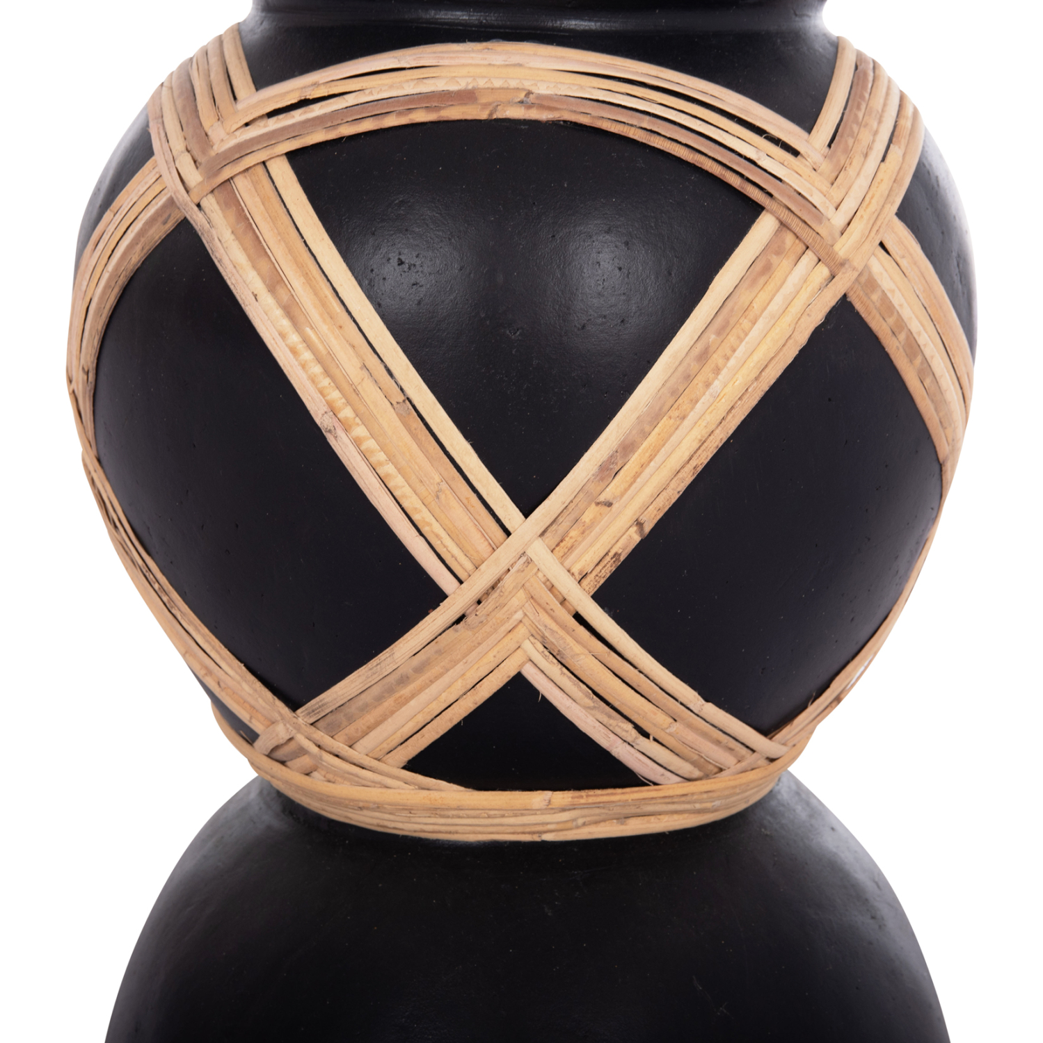 ΔΙΑΚΟΣΜΗΤΙΚΟ ΒΑΖΟ ΔΑΠΕΔΟΥ MAYNARD HM4672.01L TERRACOTTA ΜΑΥΡΟ-RATTAN Φ32x62.5Υεκ 6