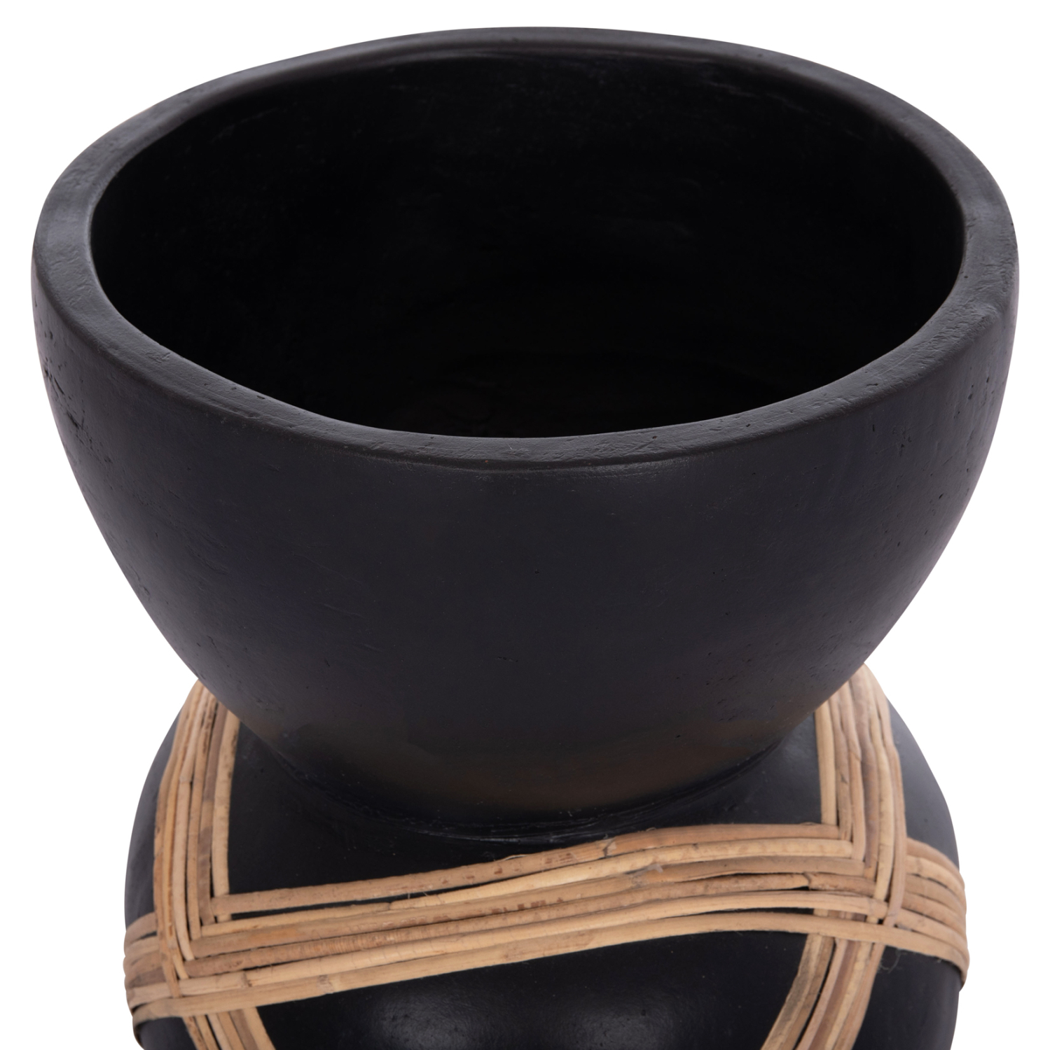 ΔΙΑΚΟΣΜΗΤΙΚΟ ΒΑΖΟ ΔΑΠΕΔΟΥ MAYNARD HM4672.01L TERRACOTTA ΜΑΥΡΟ-RATTAN Φ32x62.5Υεκ 8