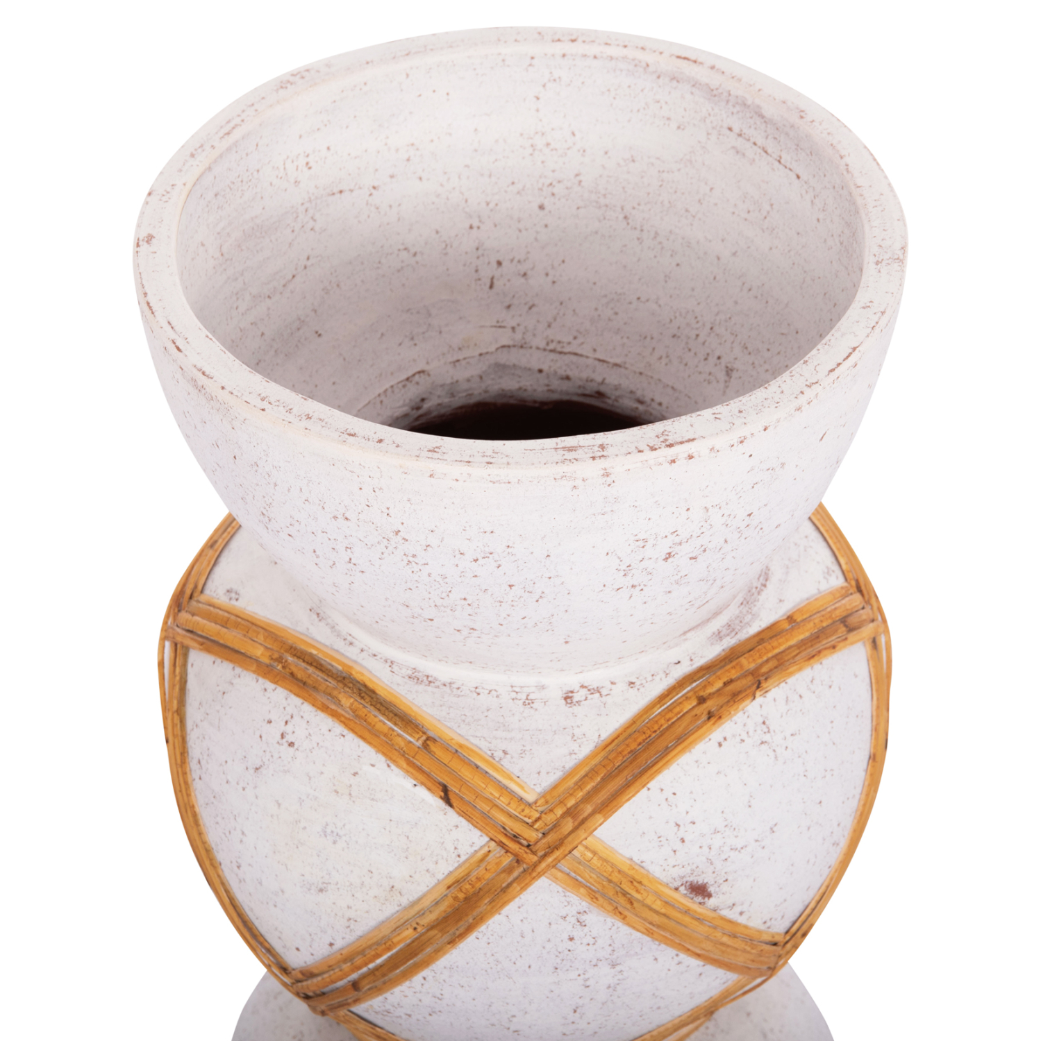 ΔΙΑΚΟΣΜΗΤΙΚΟ ΒΑΖΟ ΔΑΠΕΔΟΥ MAYNARD HM4672.02S TERRACOTTA ΛΕΥΚΟ--RATTAN Φ27.5x50Υεκ 4