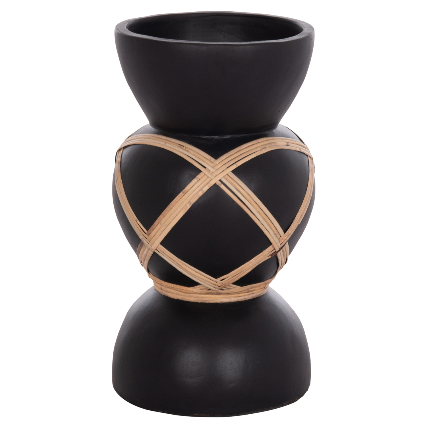 ΔΙΑΚΟΣΜΗΤΙΚΟ ΒΑΖΟ ΔΑΠΕΔΟΥ MAYNARD HM4672.01S TERRACOTTA ΜΑΥΡΟ-RATTAN Φ27.5x50Υ 1