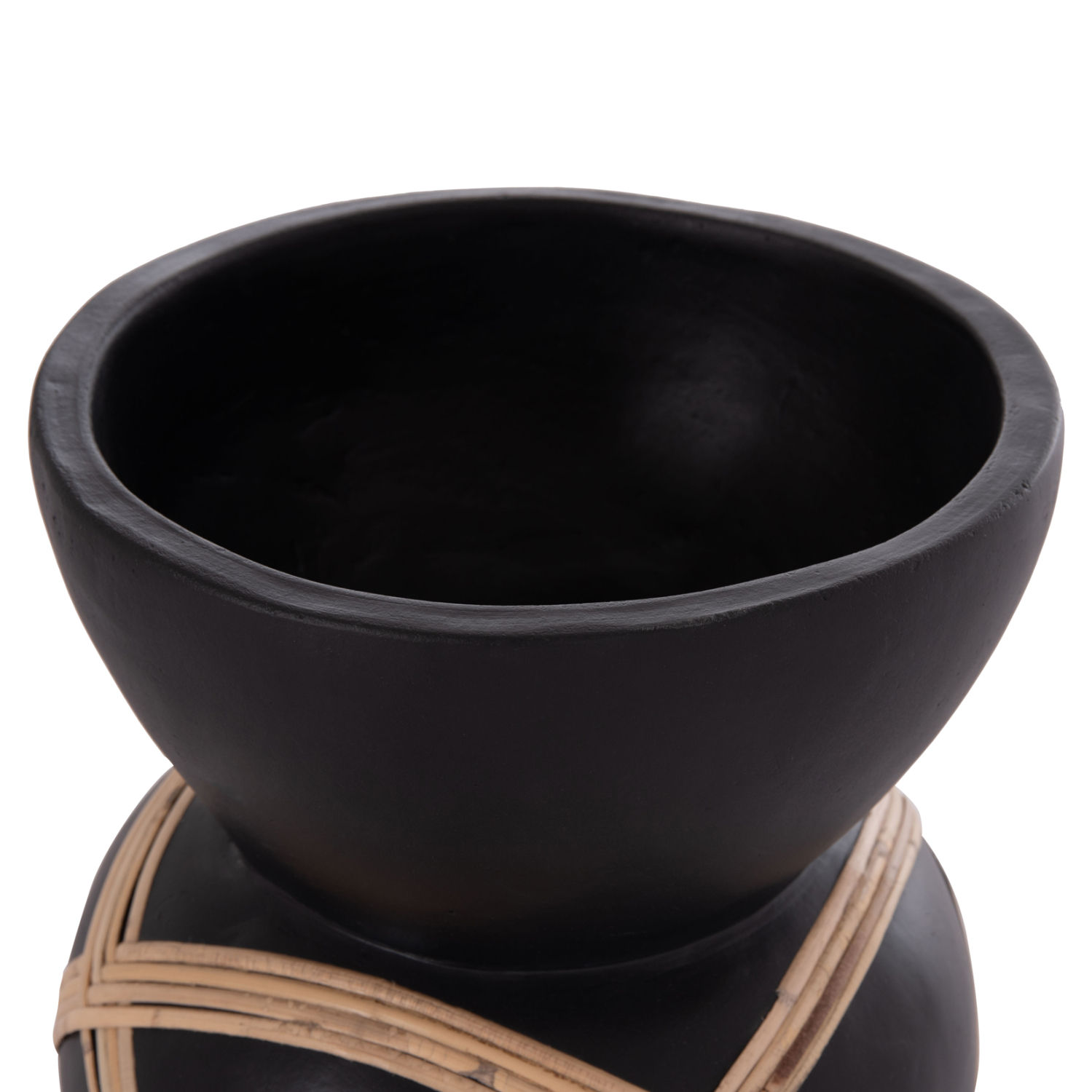 ΔΙΑΚΟΣΜΗΤΙΚΟ ΒΑΖΟ ΔΑΠΕΔΟΥ MAYNARD HM4672.01S TERRACOTTA ΜΑΥΡΟ-RATTAN Φ27.5x50Υ 10