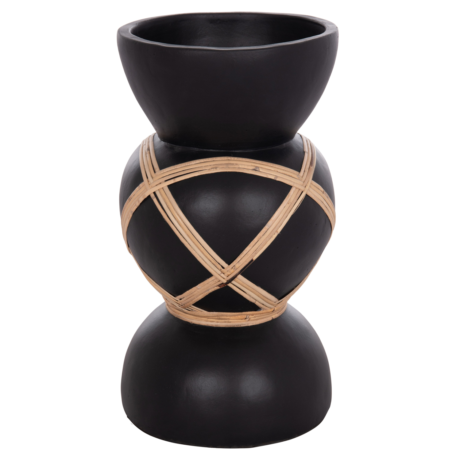 ΔΙΑΚΟΣΜΗΤΙΚΟ ΒΑΖΟ ΔΑΠΕΔΟΥ MAYNARD HM4672.01S TERRACOTTA ΜΑΥΡΟ-RATTAN Φ27.5x50Υ 3