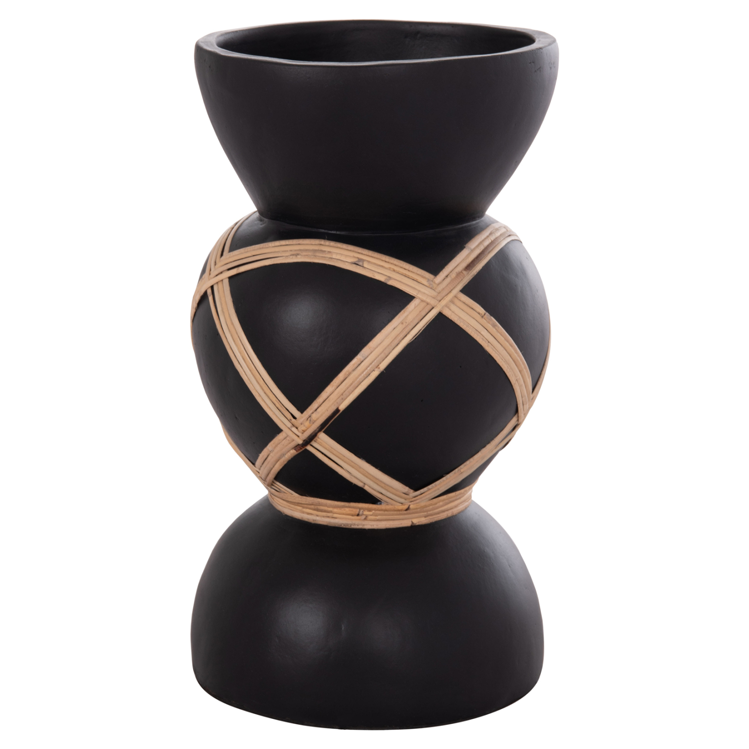 ΔΙΑΚΟΣΜΗΤΙΚΟ ΒΑΖΟ ΔΑΠΕΔΟΥ MAYNARD HM4672.01S TERRACOTTA ΜΑΥΡΟ-RATTAN Φ27.5x50Υ 4