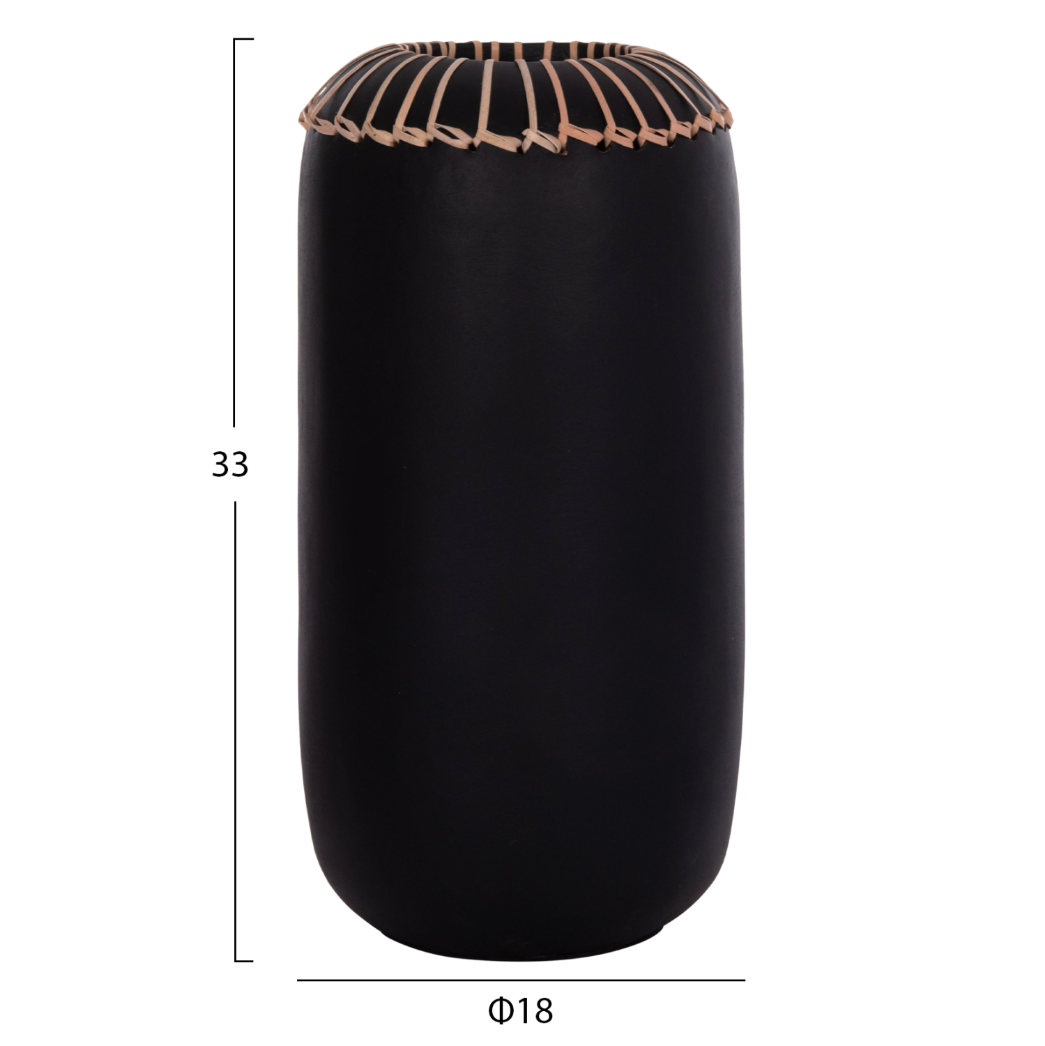 ΕΠΙΤΡΑΠΕΖΙΟ ΔΙΑΚΟΣΜΗΤΙΚΟ ΒΑΖΟ LENNOX HM4675.01S TΕΡΑΚΟΤΑ ΣΕ ΜΑΥΡΟ--Φ18x33Υεκ. 2
