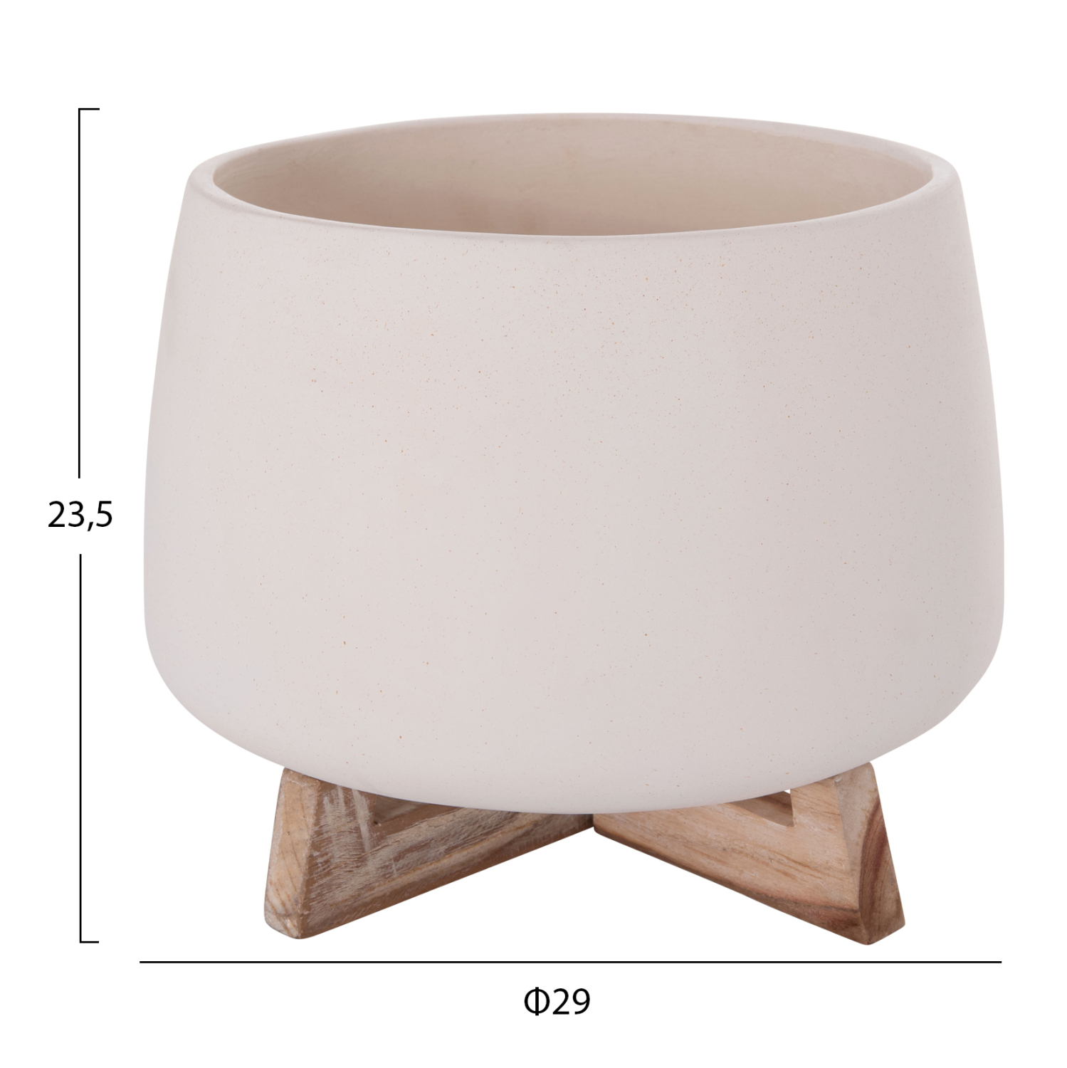 ΓΛΑΣΤΡΑ ΕΣ.ΧΩΡΟΥ FRELLO HM4674.02L ΛΕΥΚΟ FIBER CEMENT--TEAK ΒΑΣΗ 29x29x23,5Υεκ. 2