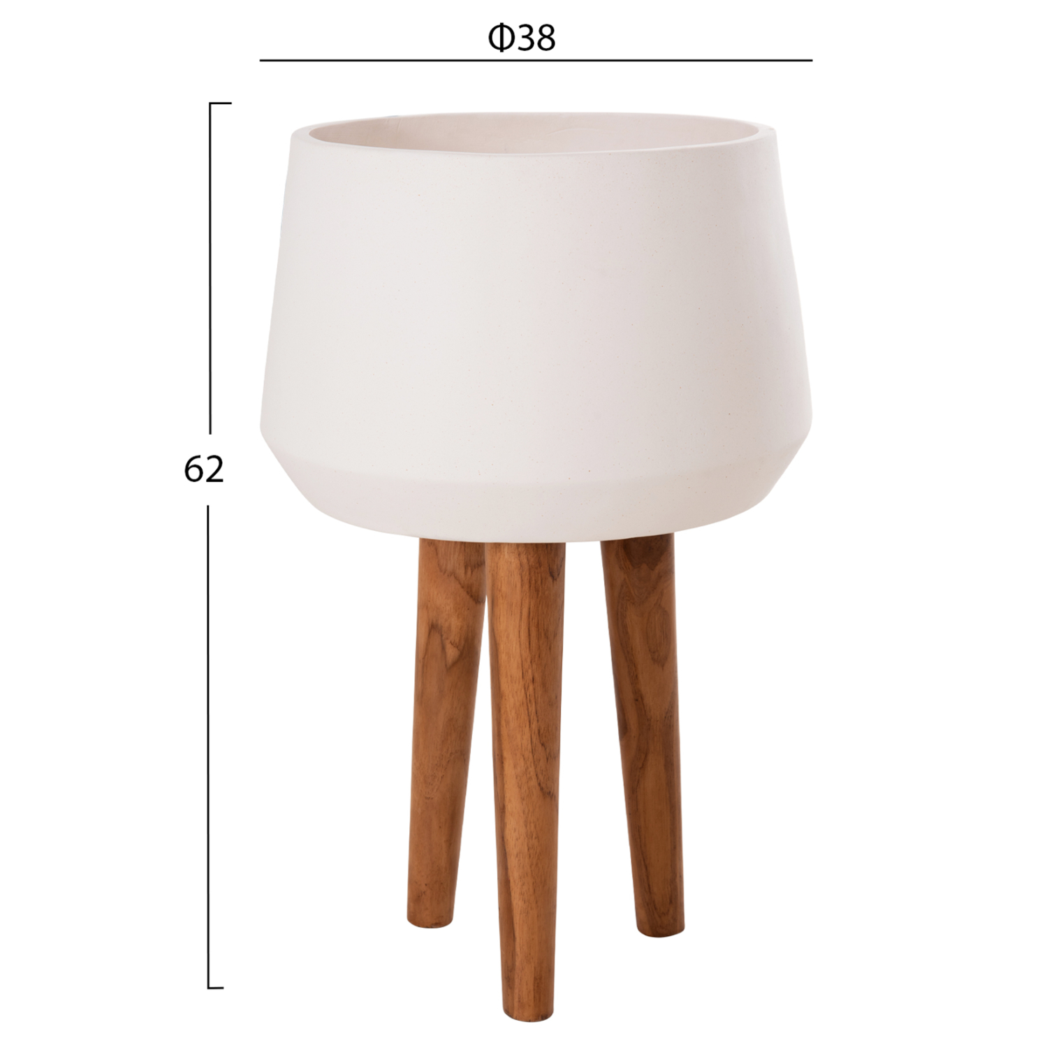 ΓΛΑΣΤΡΑ ΕΣΩΤ.ΧΩΡΟΥ QUAN HM4680.02L FIBER CEMENT ΛΕΥΚΟ--ΒΑΣΗ TEAK Φ38x62Υεκ 2