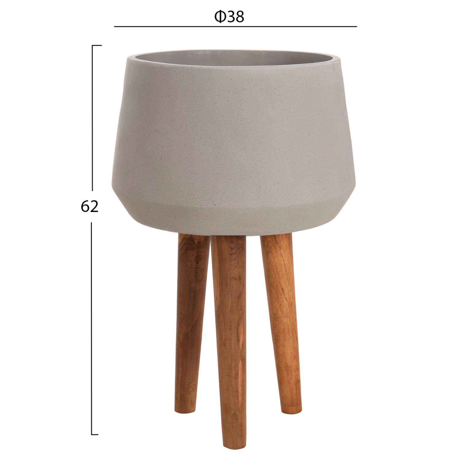 ΓΛΑΣΤΡΑ ΕΣΩΤ.ΧΩΡΟΥ QUAN HM4680.03L FIBER CEMENT ΓΚΡΙ--ΒΑΣΗ TEAK Φ38x62Υεκ 2